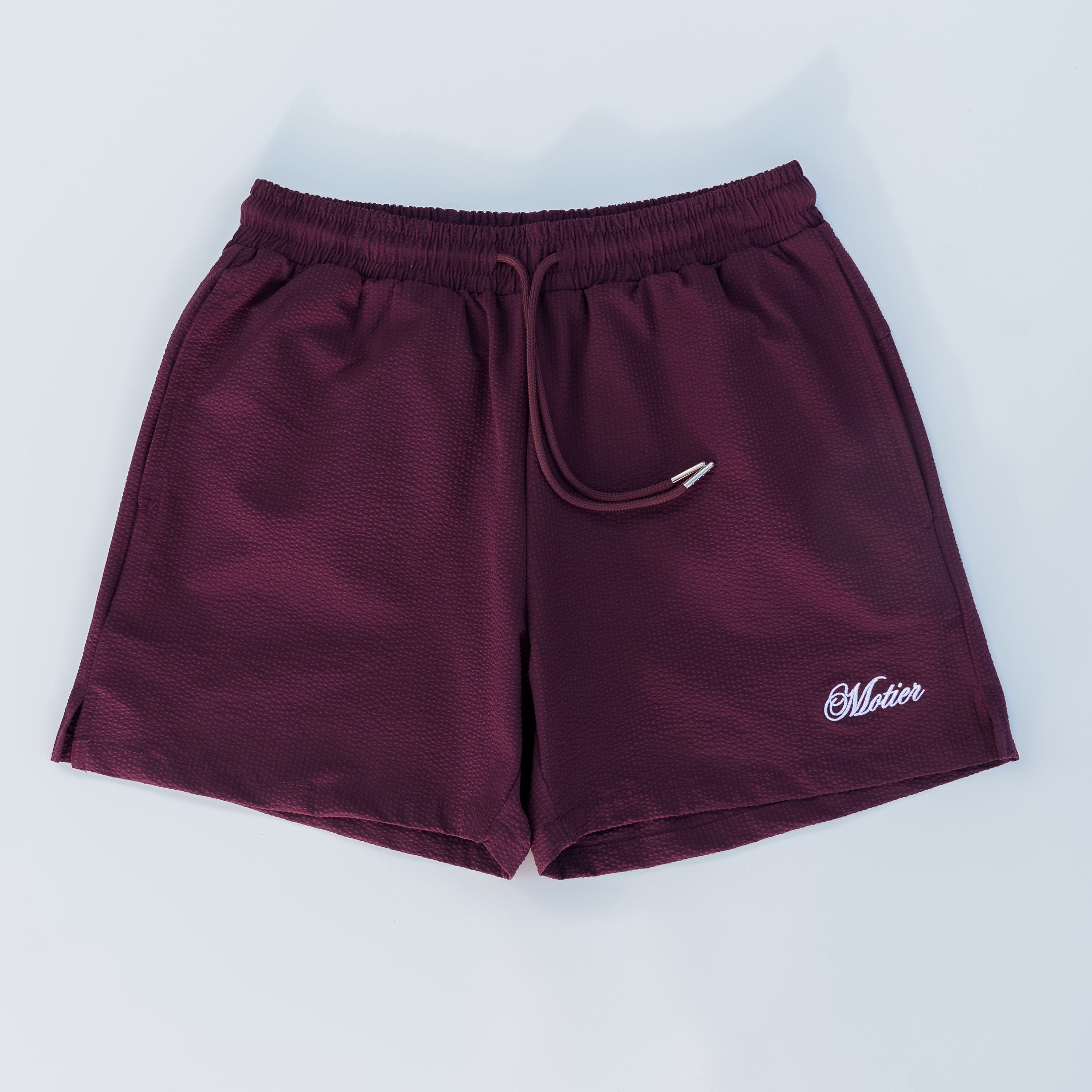 The Winston Seersucker Shorts (Maroon)