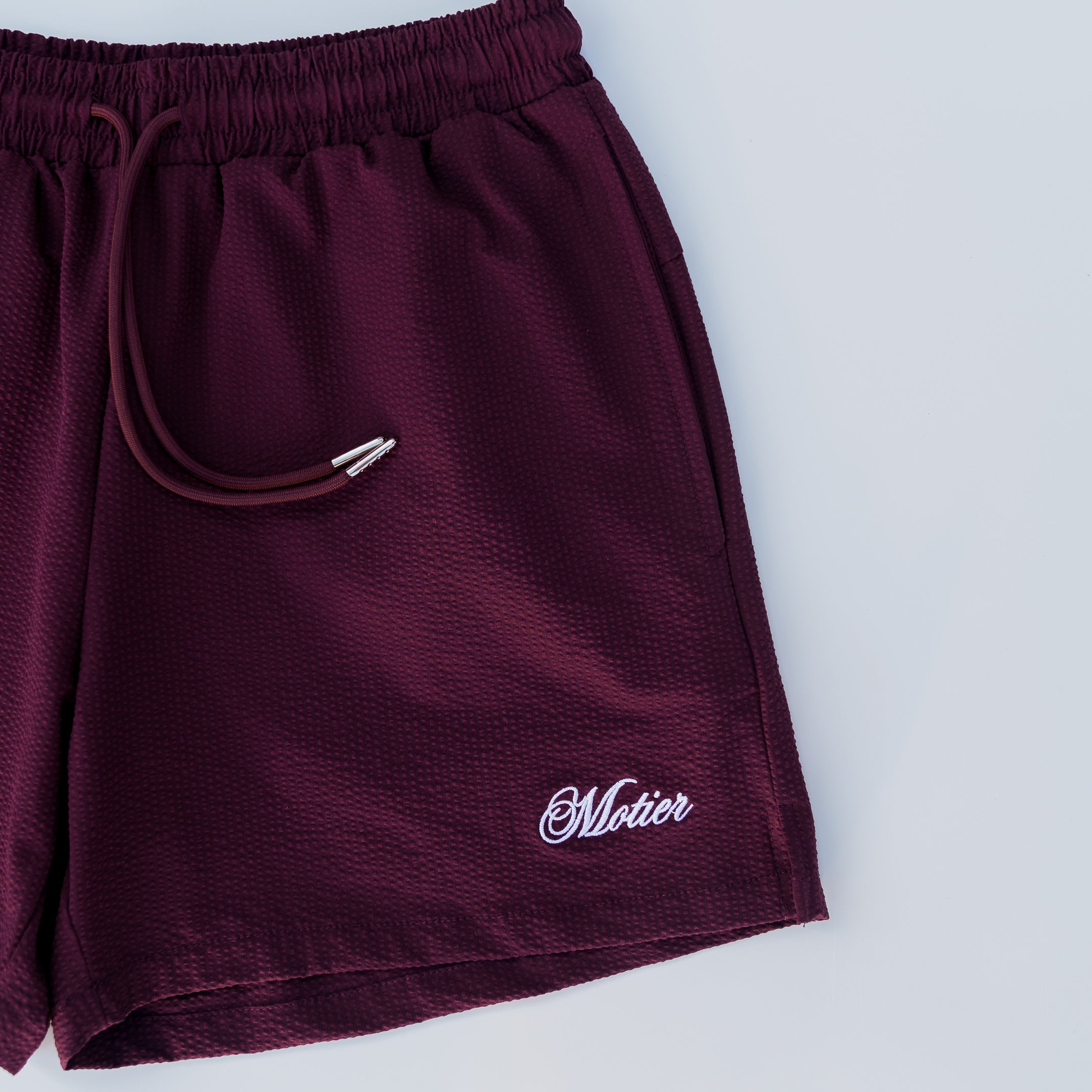 The Winston Seersucker Shorts (Maroon)