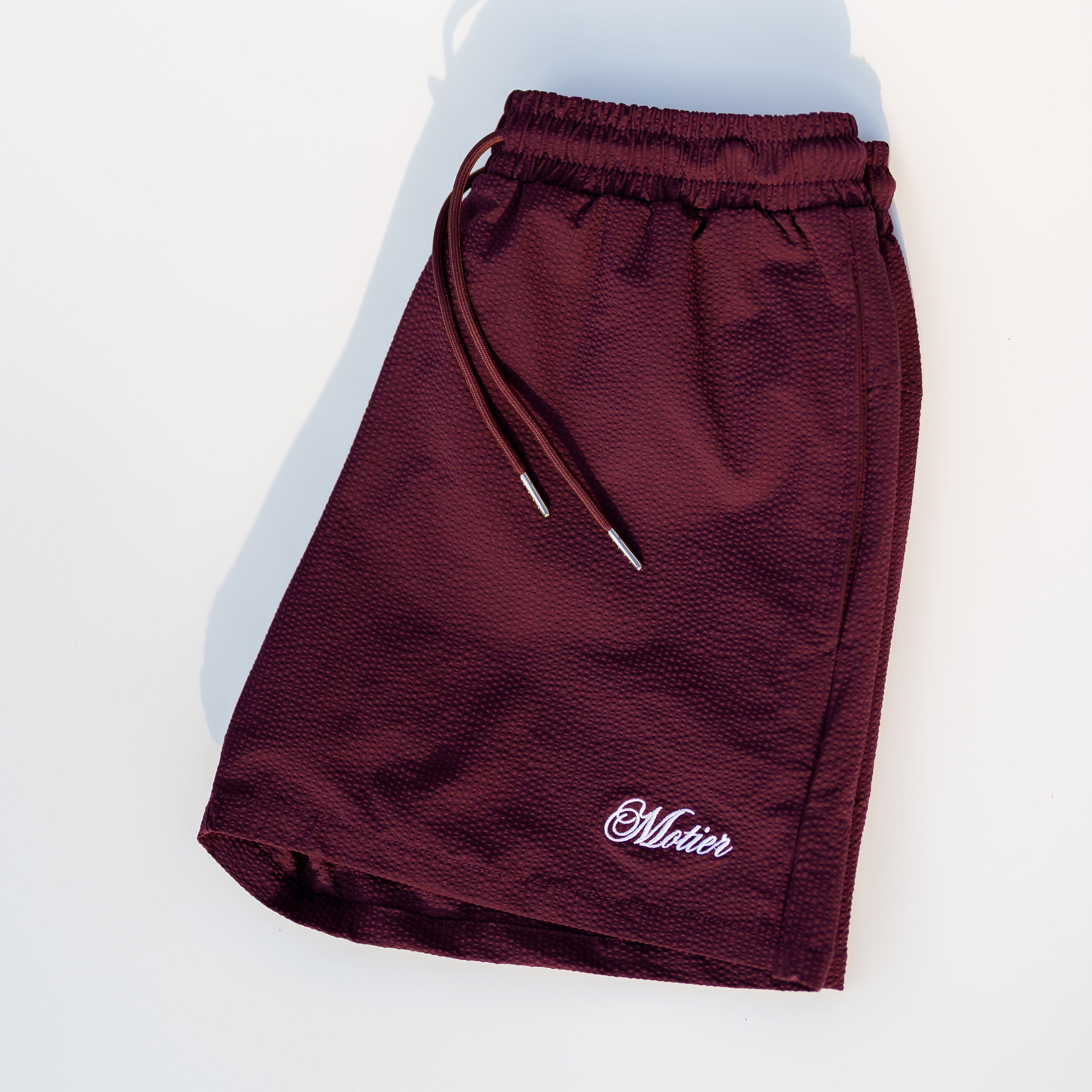 The Winston Seersucker Shorts (Maroon)