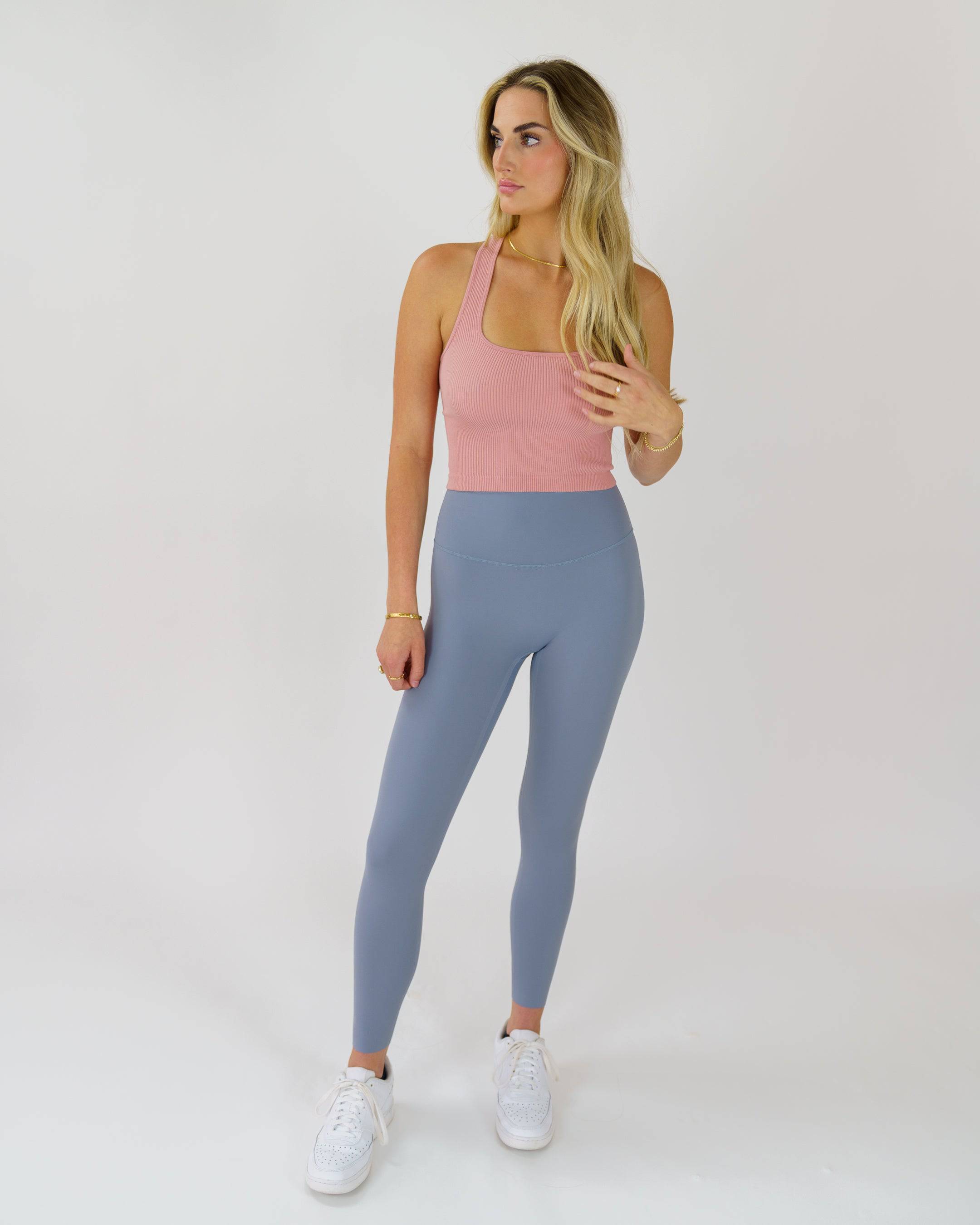 Ribbed Seamless Racer Tank (Peach) - Motier Lafayette 