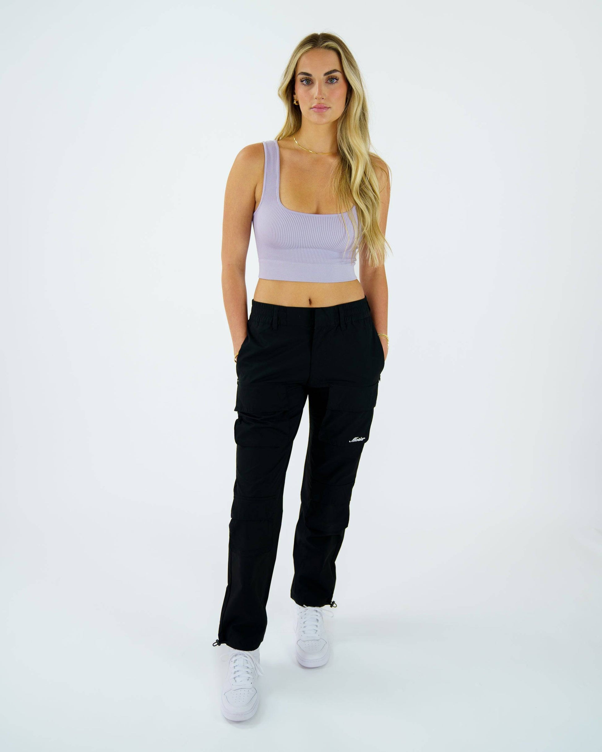 Ribbed Seamless Square-Neck Tank (Lavender) - Motier Lafayette 