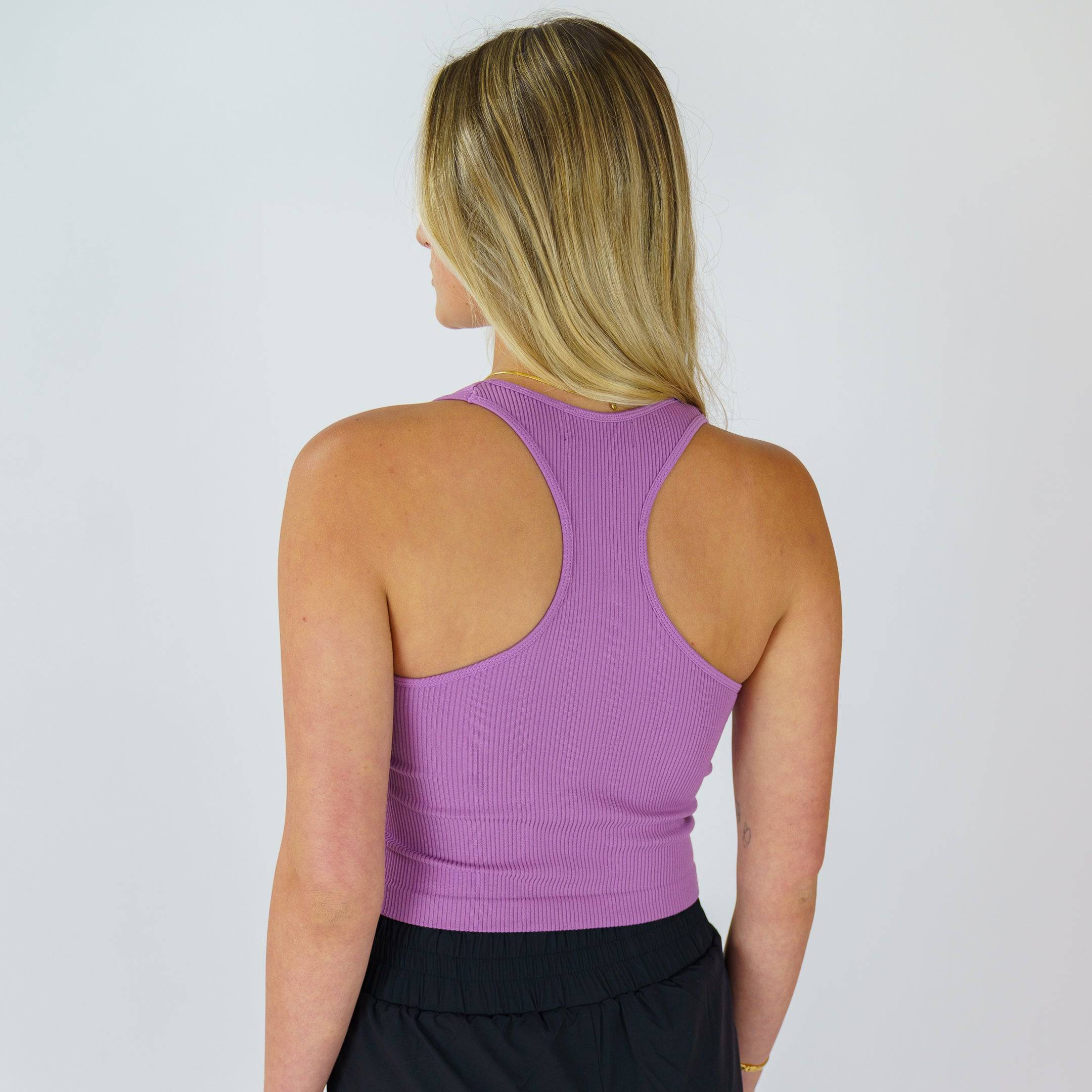 Ribbed Seamless Racer Tank (Willow) - Motier Lafayette 