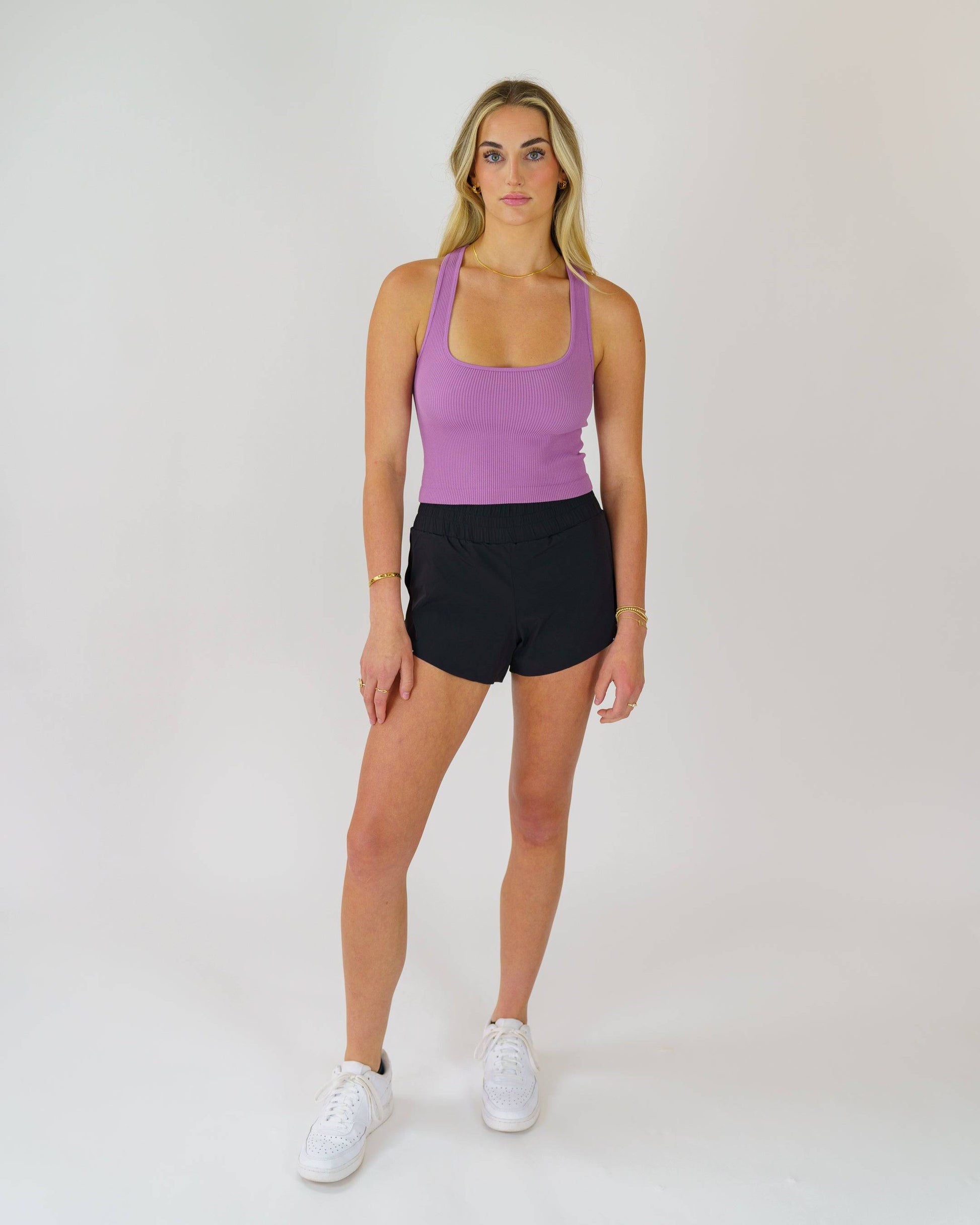 Ribbed Seamless Racer Tank (Willow) - Motier Lafayette 