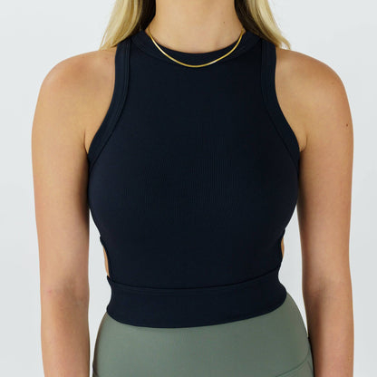 Cut-Out Banded Tank (Black) - Motier Lafayette 