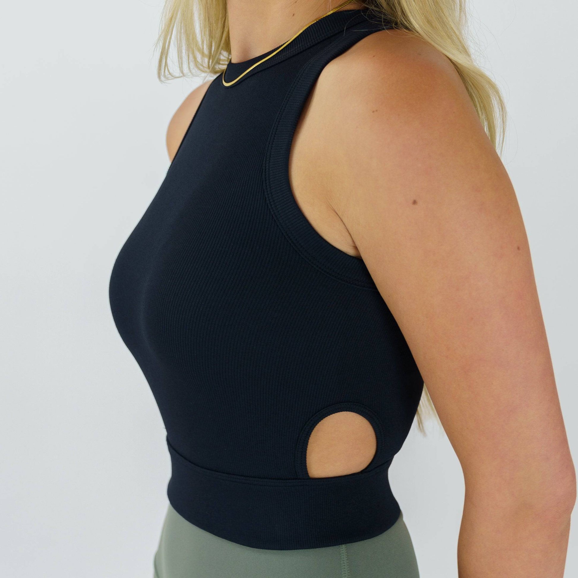 Cut-Out Banded Tank (Black) - Motier Lafayette 
