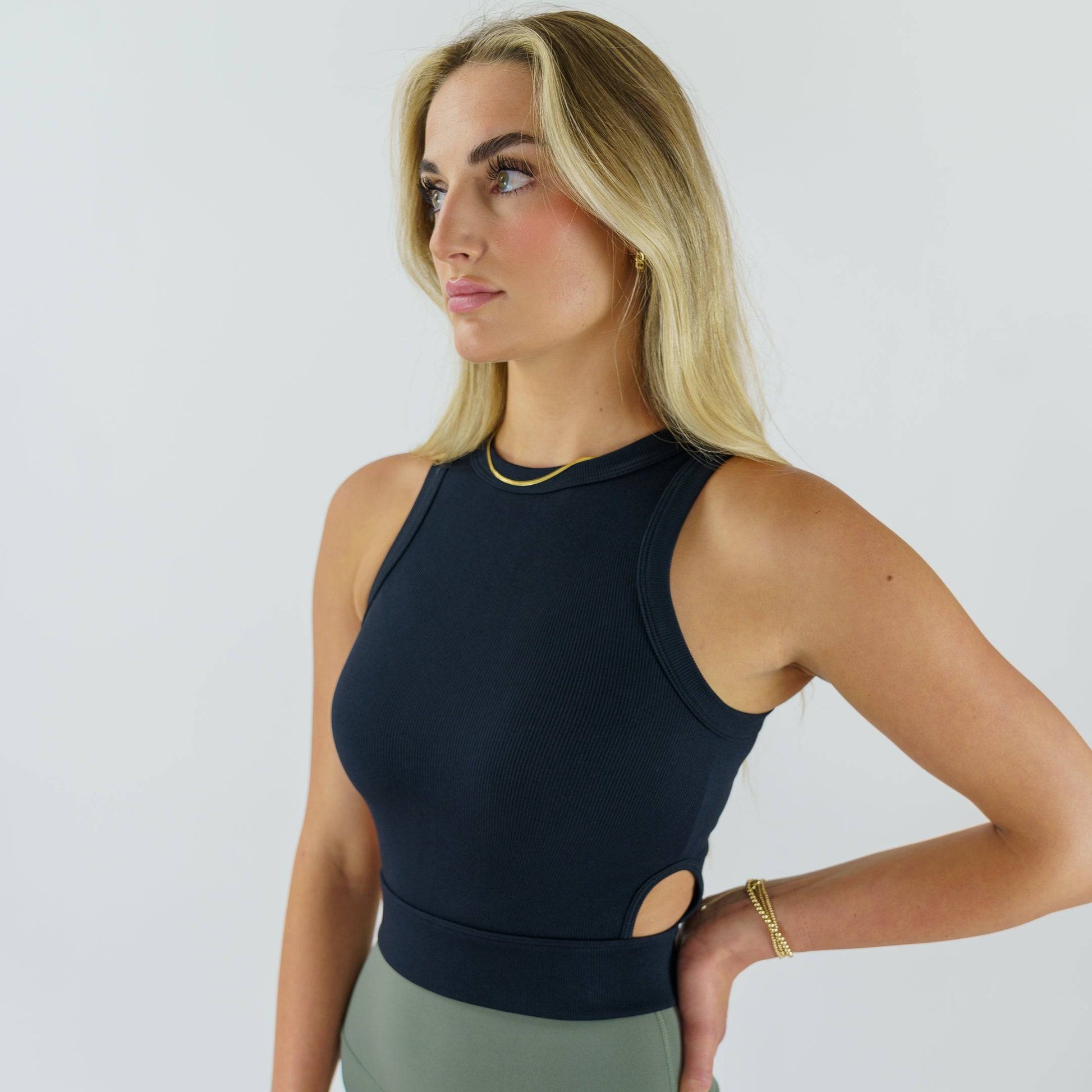 Cut-Out Banded Tank (Black) - Motier Lafayette 
