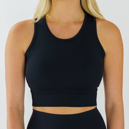 Elevate Banded Sports Bra (Black) - Motier Lafayette 