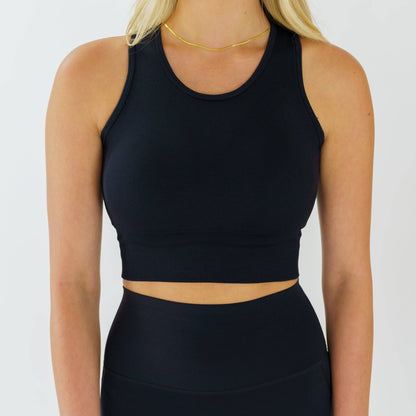 Elevate Banded Sports Bra (Black) - Motier Lafayette 