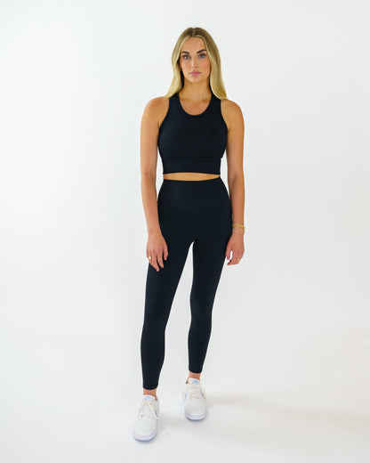 Elevate Banded Sports Bra (Black) - Motier Lafayette 