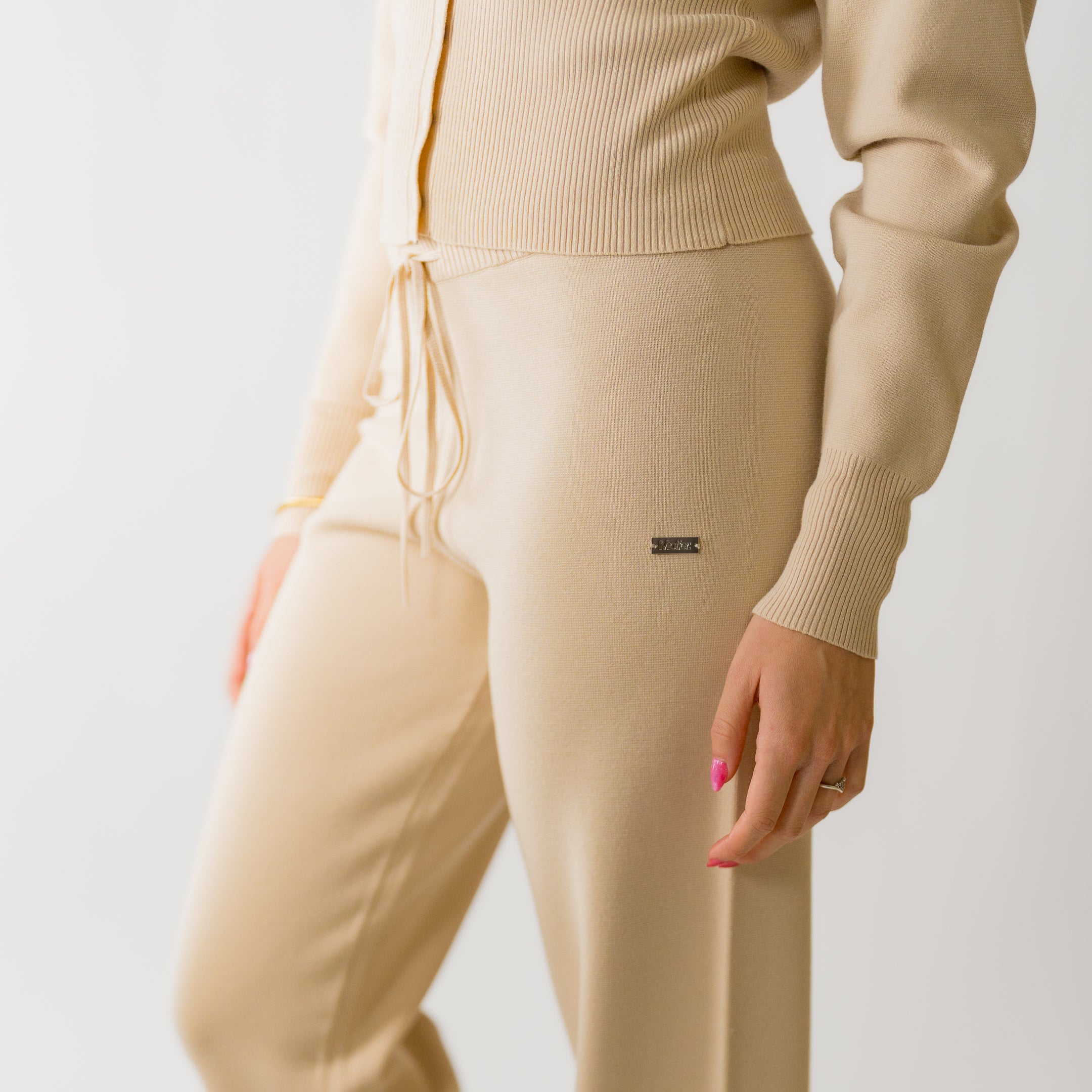 The Sutton Knit Button Down Set (Beige) - Motier Lafayette 