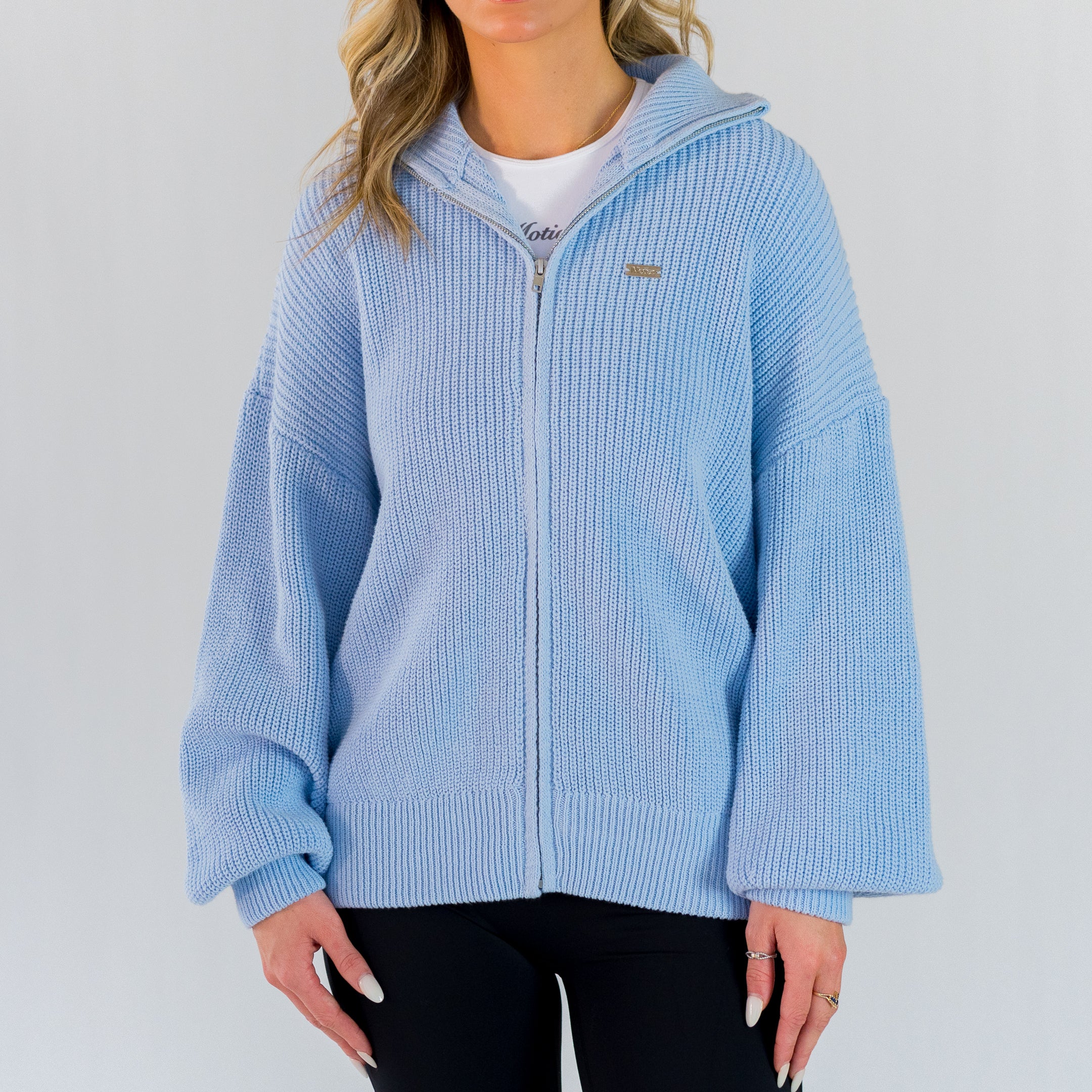 Oversized Full-Zip Sweater (Skyway) - Motier Lafayette 