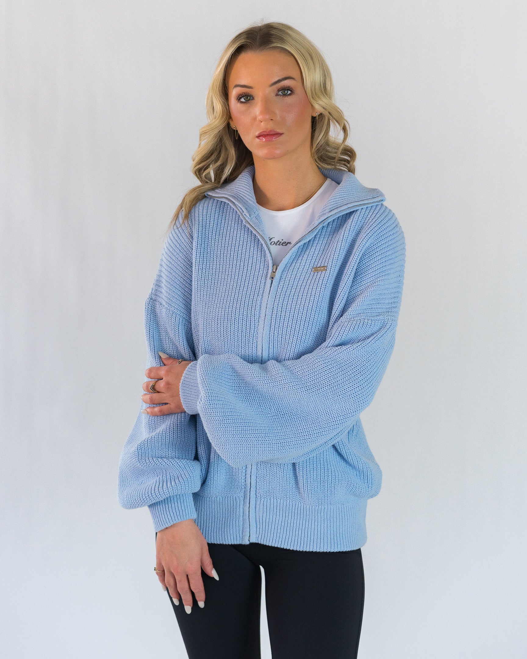 Oversized Full-Zip Sweater (Skyway) - Motier Lafayette 