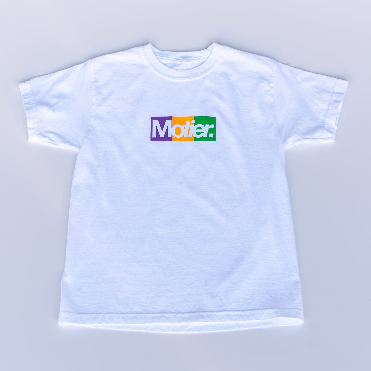 The Youth Krewe De Motier Box Logo Tee (White) - Motier Lafayette 