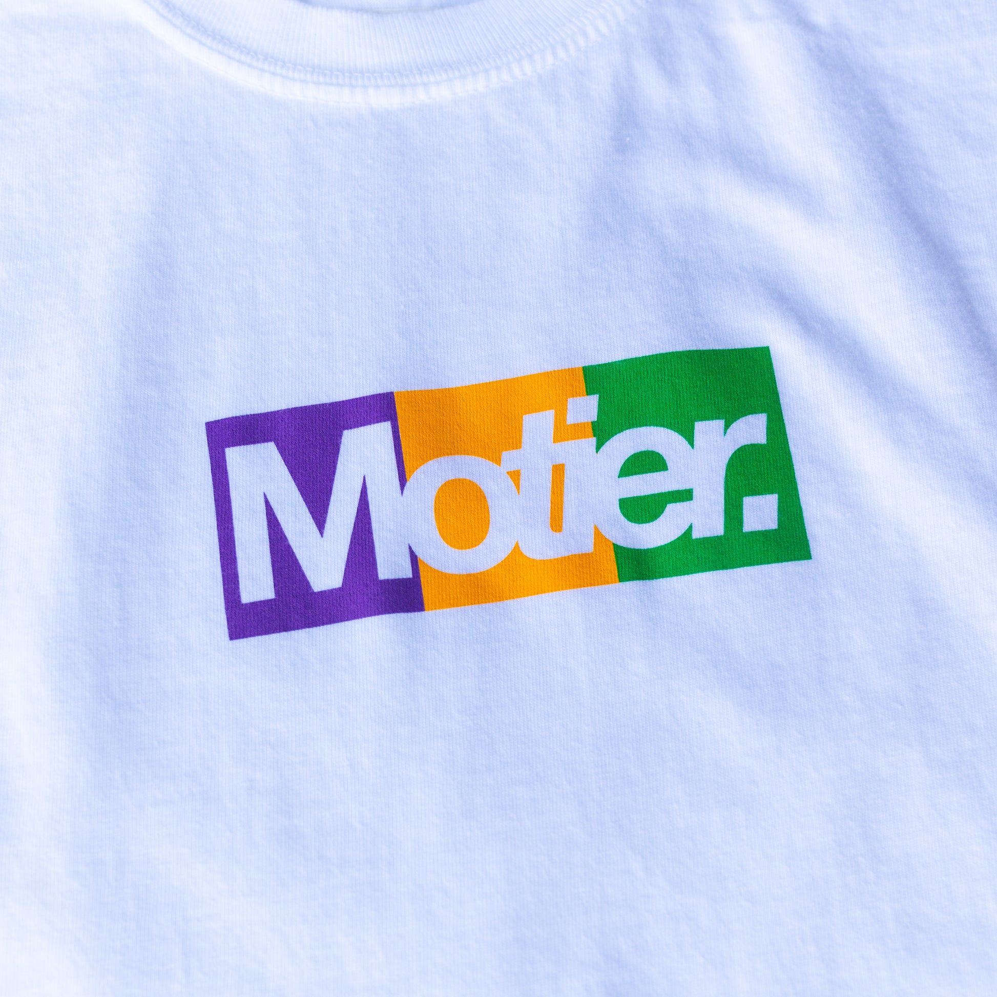 The Youth Krewe De Motier Box Logo Tee (White) - Motier Lafayette 