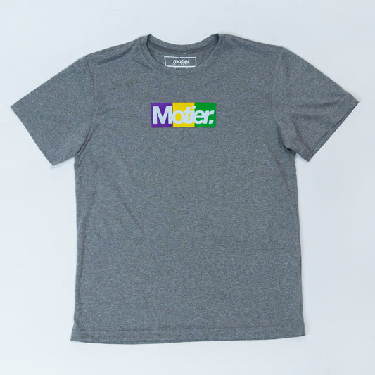 The Youth Krewe De Motier Box Logo Active Tee (Grey) - Motier Lafayette 
