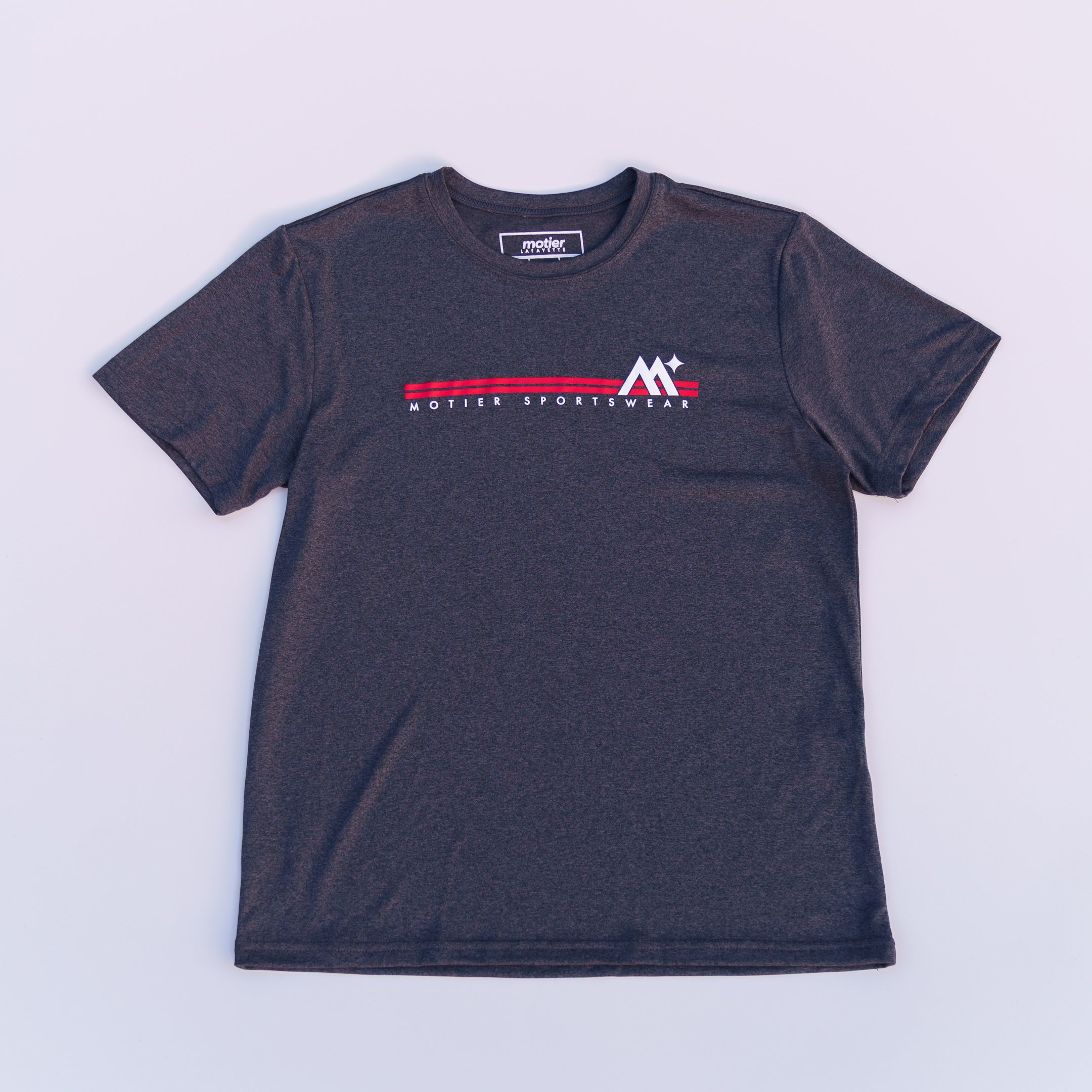 Youth Two-Stripe 2.0 Active Tee (Charcoal Heather)
