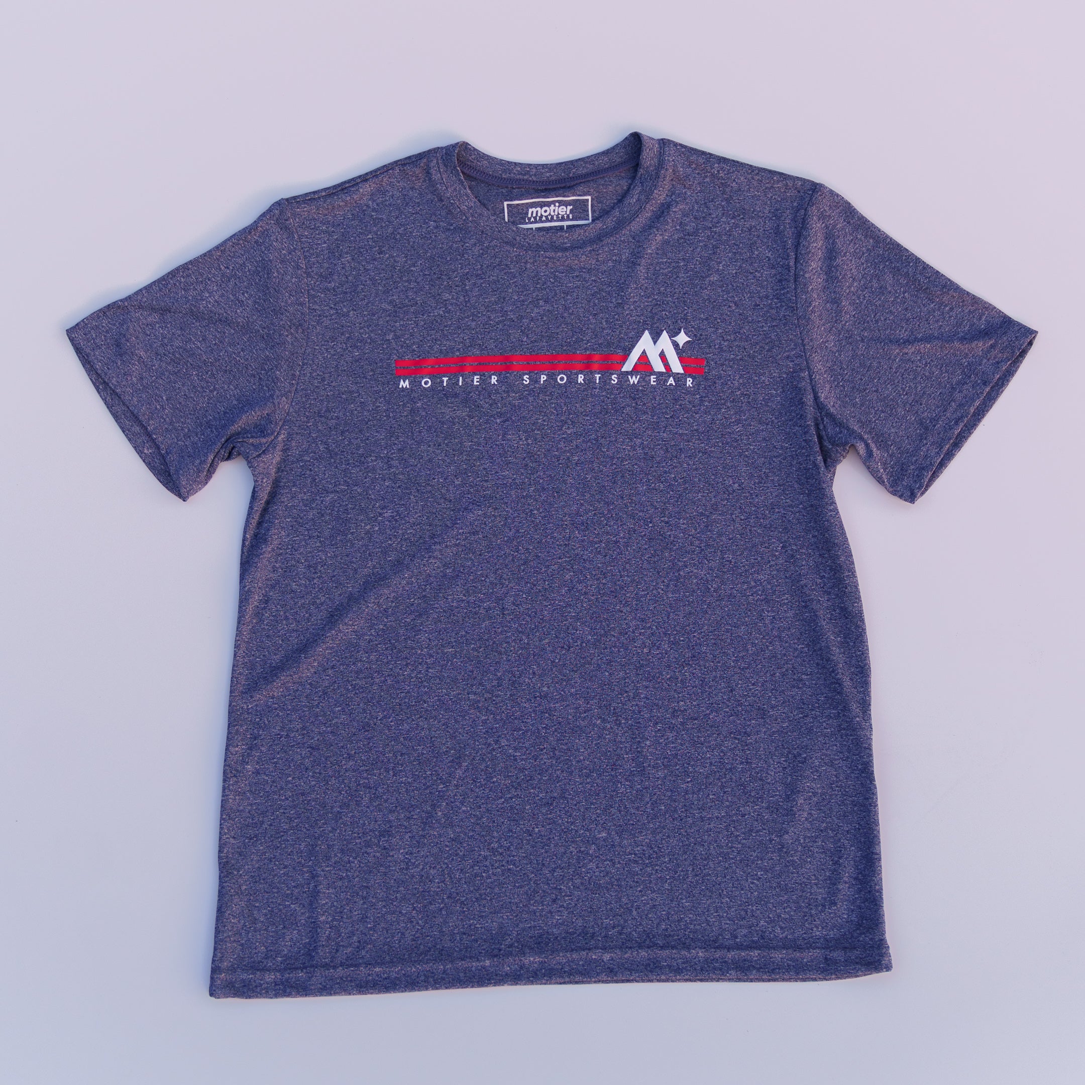 Youth Two-Stripe 2.0 Active Tee (Navy Heather)