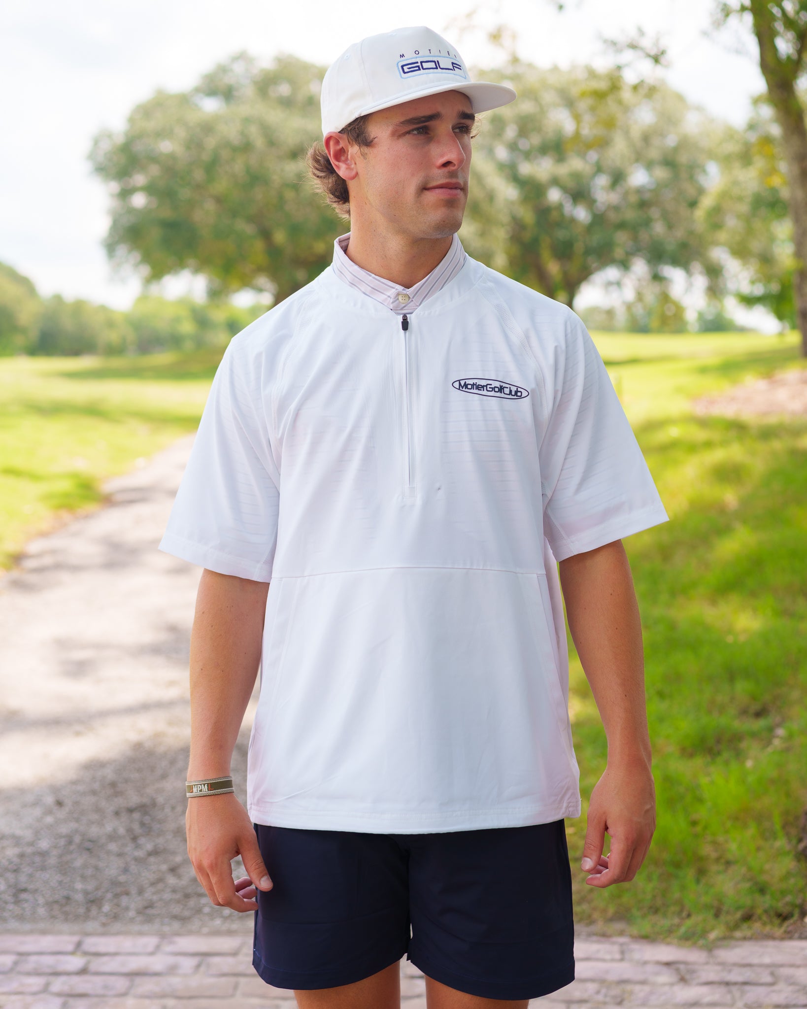 The Apex Half-Zip Pullover (White)
