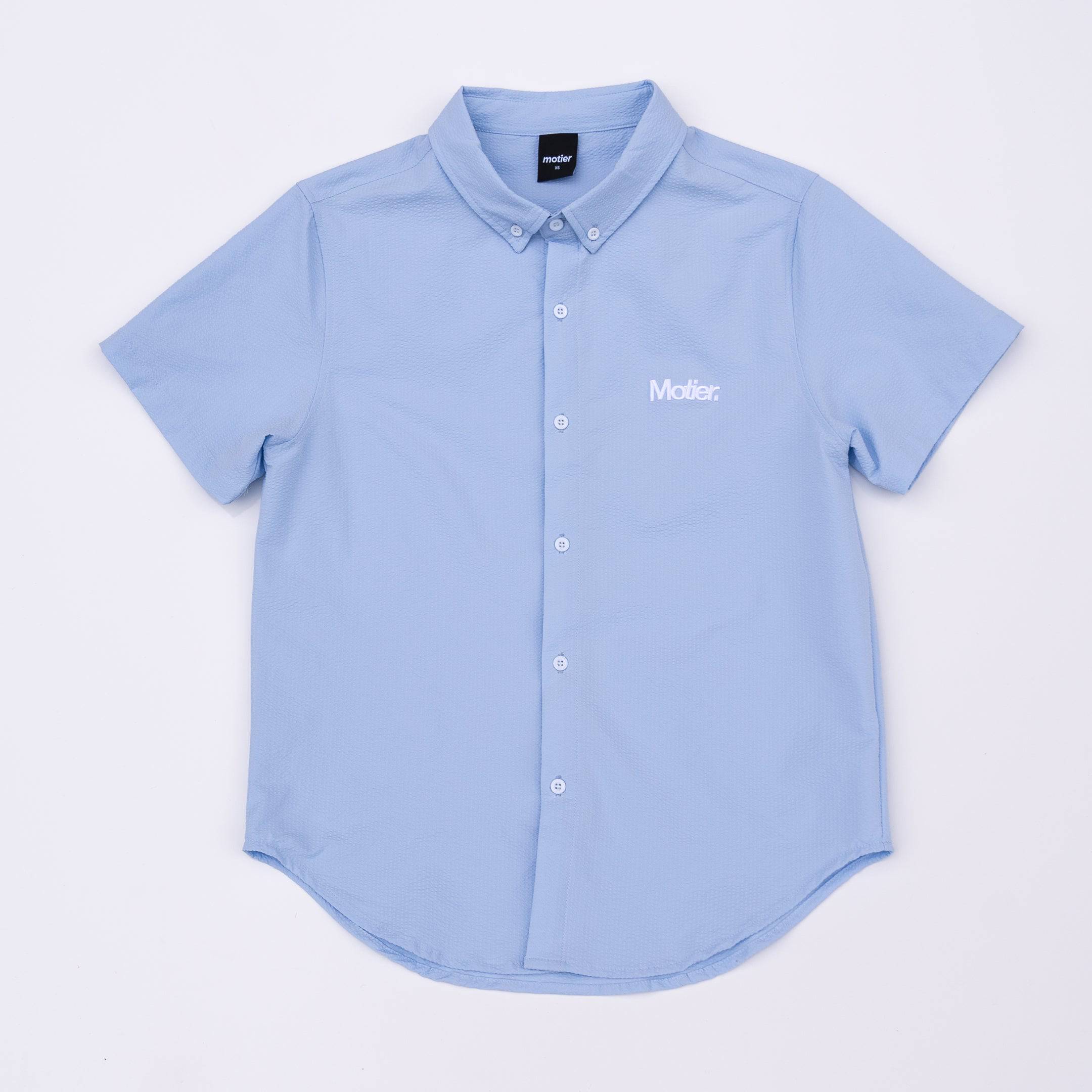 The Winston Seersucker Button Down (Baby Blue) - Motier Lafayette 