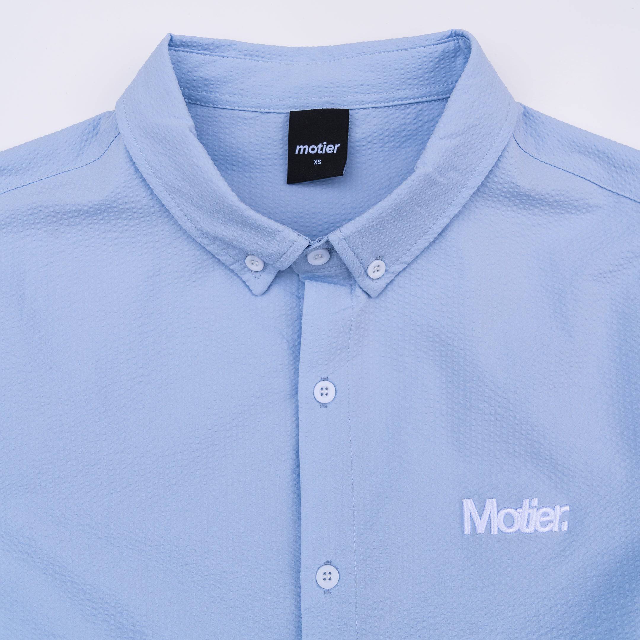 The Winston Seersucker Button Down (Baby Blue) - Motier Lafayette 