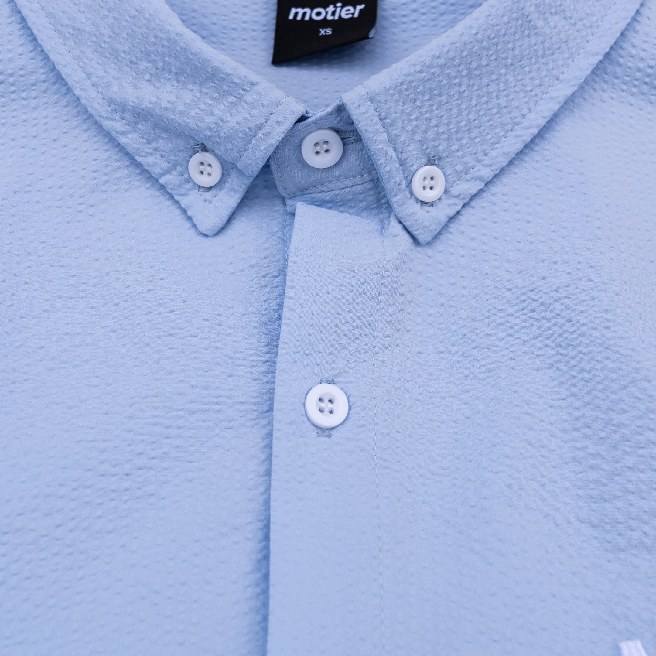 The Winston Seersucker Button Down (Baby Blue) - Motier Lafayette 