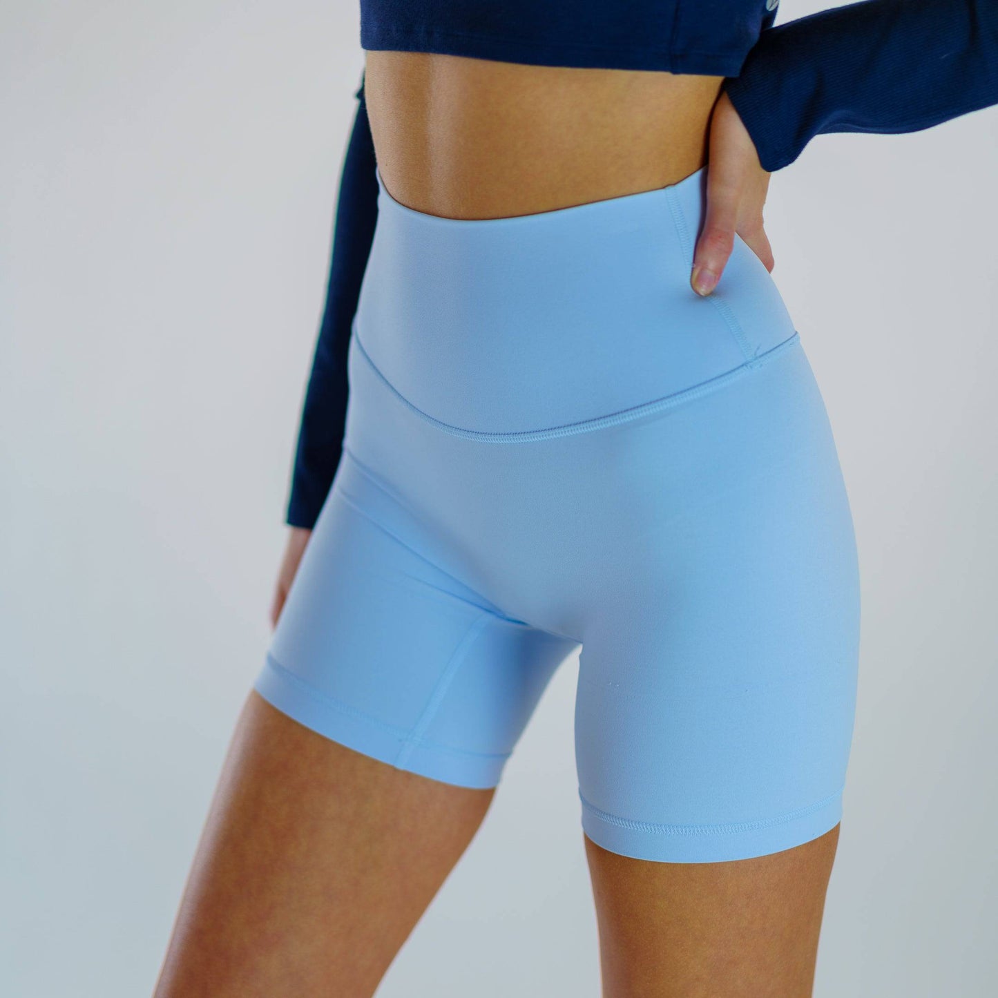 Nyx Luxe Biker Shorts (Baby Blue)
