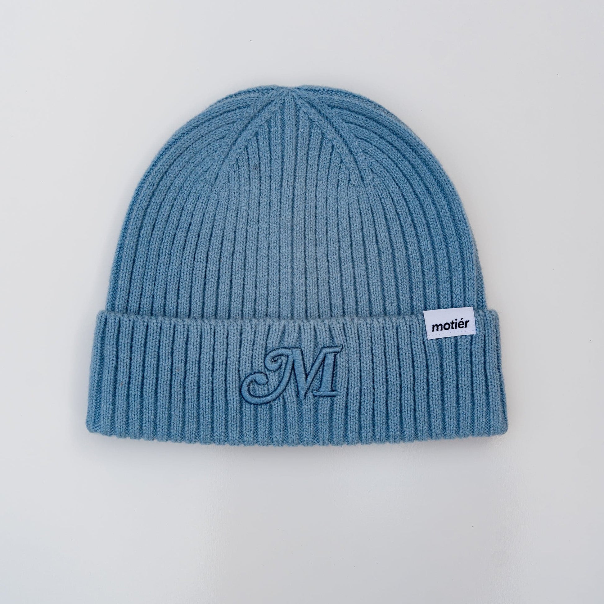 The M Script Beanie (Slate) - Motier Lafayette 