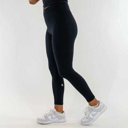 Lycra Contour Highwaist Leggings (Black) - Motier Lafayette 