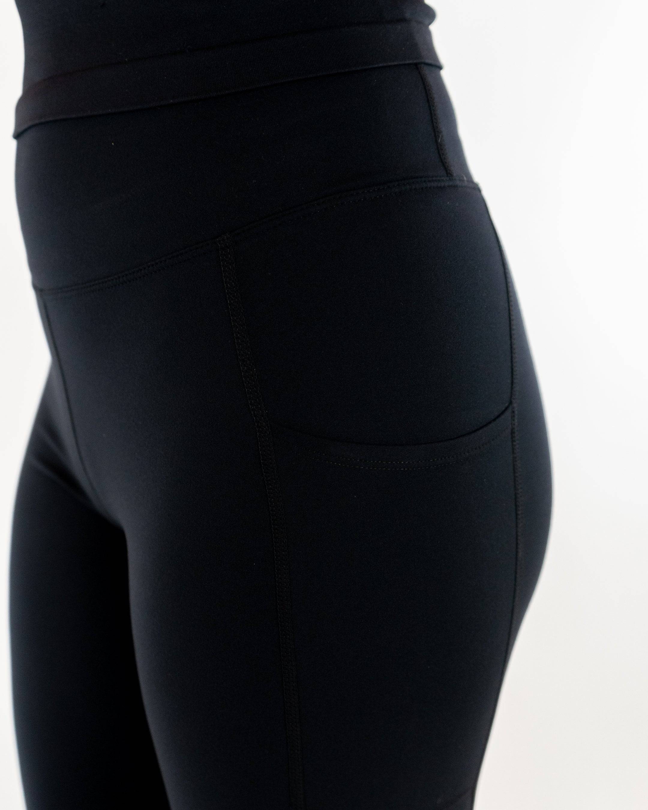 Lycra Contour Highwaist Leggings (Black) - Motier Lafayette 