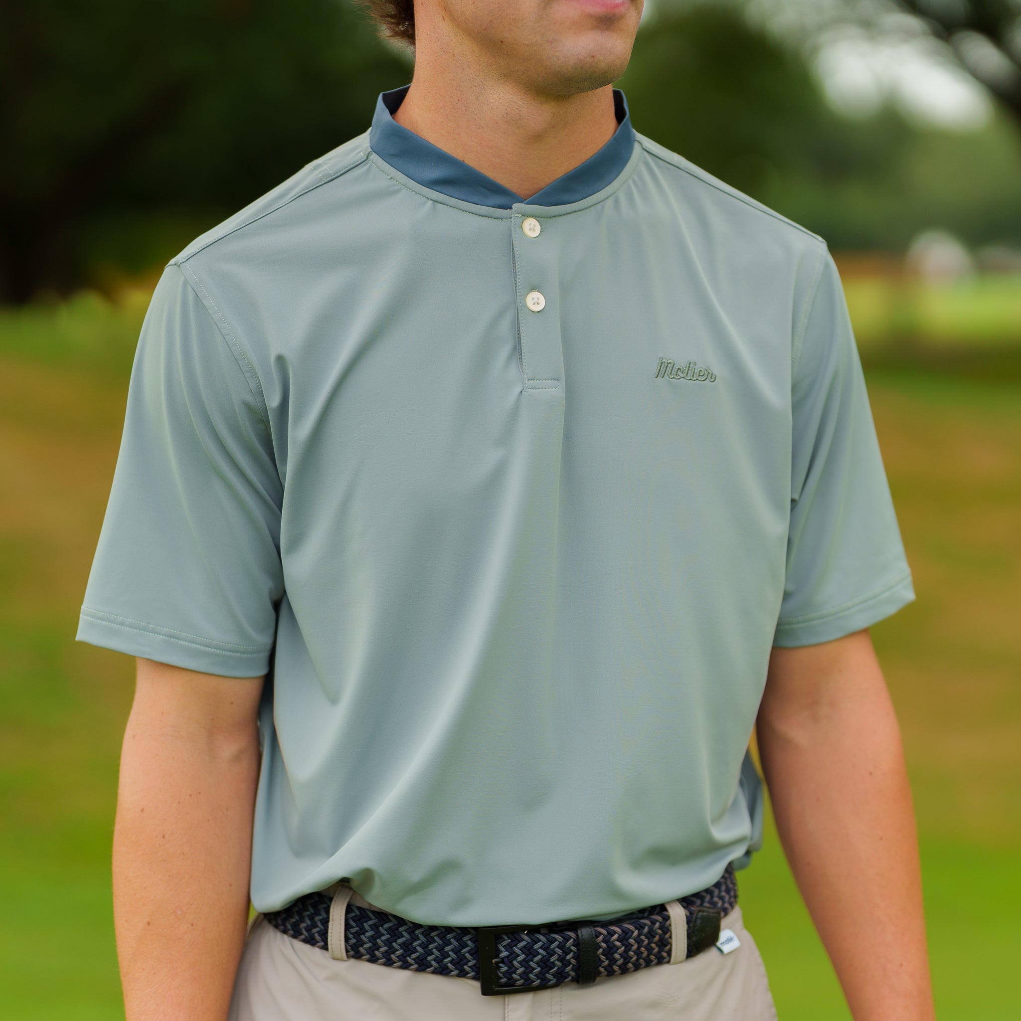 The Motier Tour Blade Collar Polo (Coastal Sage) - Motier Lafayette 
