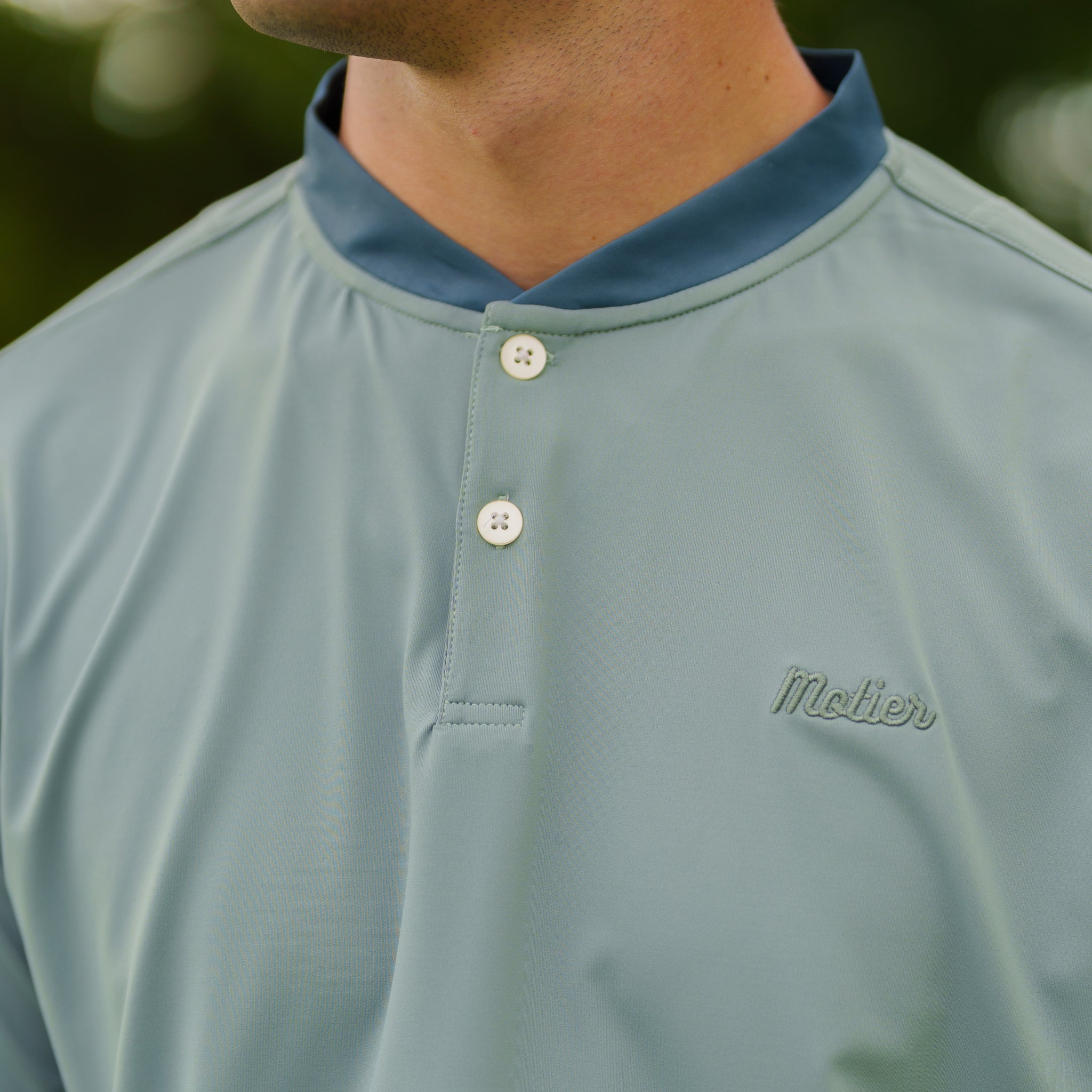 The Motier Tour Blade Collar Polo (Coastal Sage)