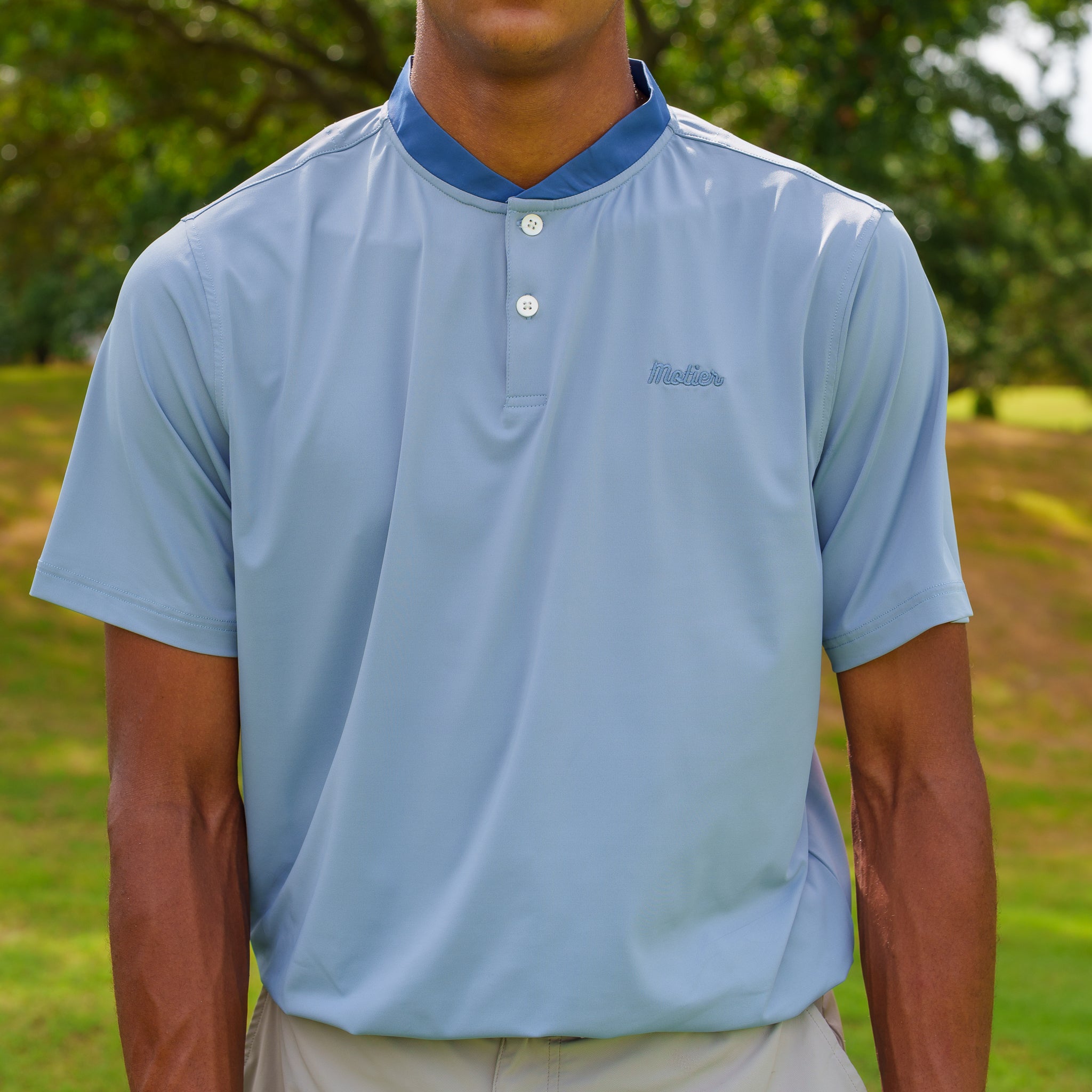 The Motier Tour Blade Collar Polo (Shoreline Blue) - Motier Lafayette 