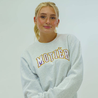The Pinstripe University Crewneck (Silver Grey)