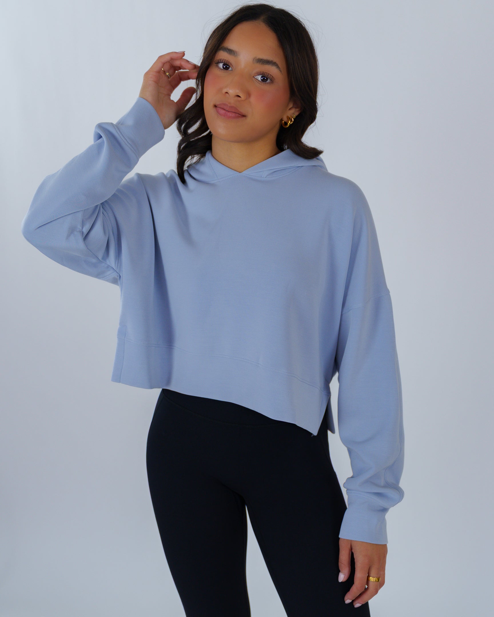 Buttersoft Oversized Crop Hoodie (Skyway)