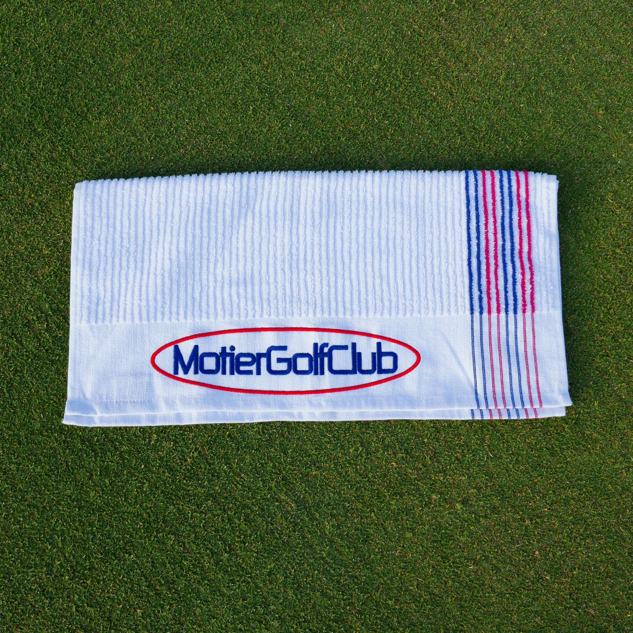 Motier Golf Club Caddy Towel (White/Navy/Red)