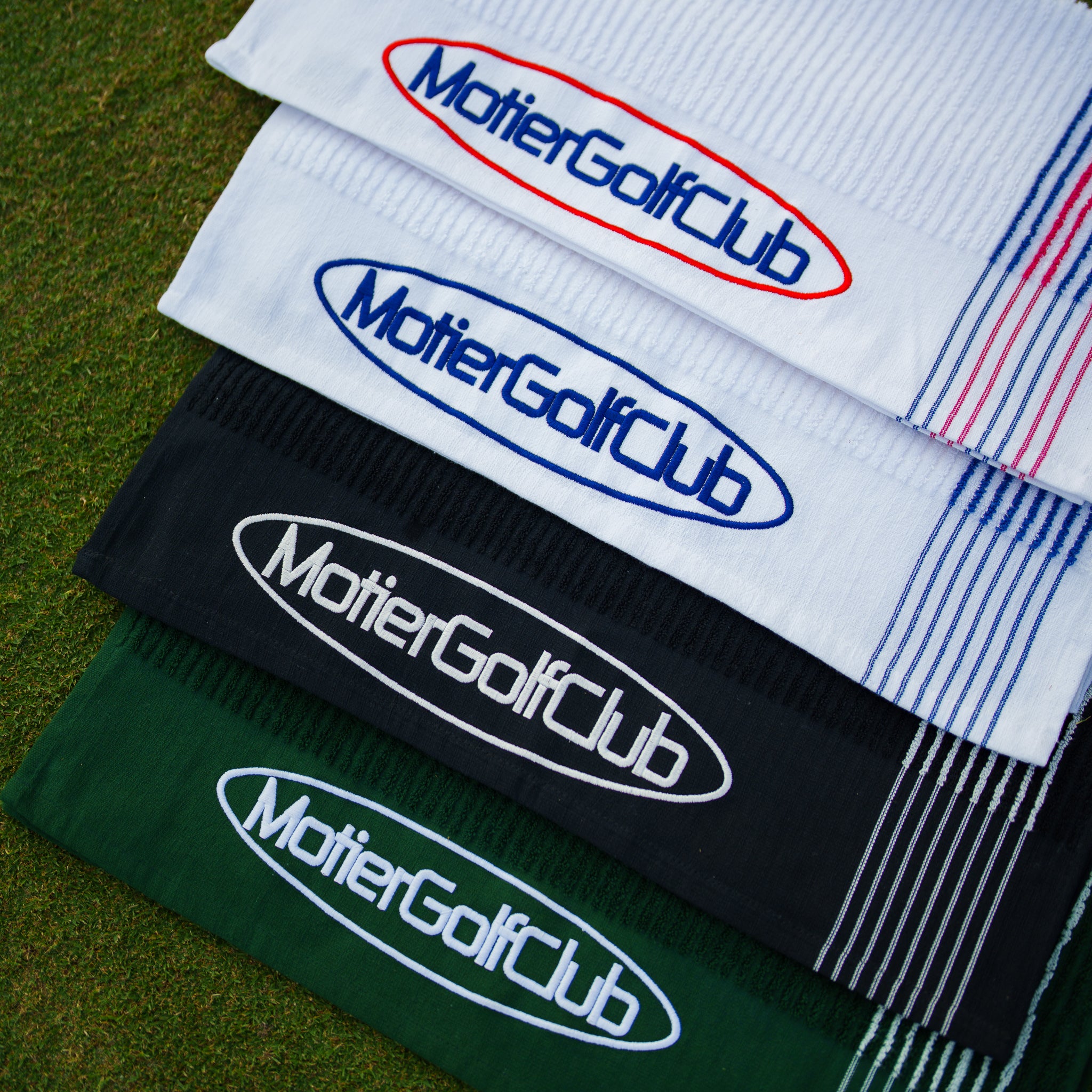 Motier Golf Club Caddy Towel (White/Navy)