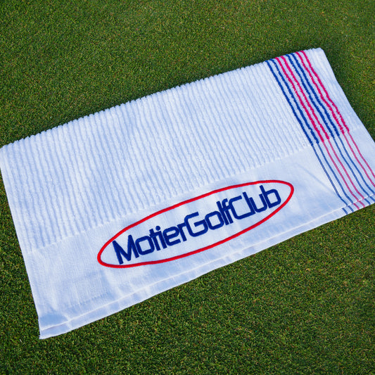 Motier Golf Club Caddy Towel (White/Navy/Red)