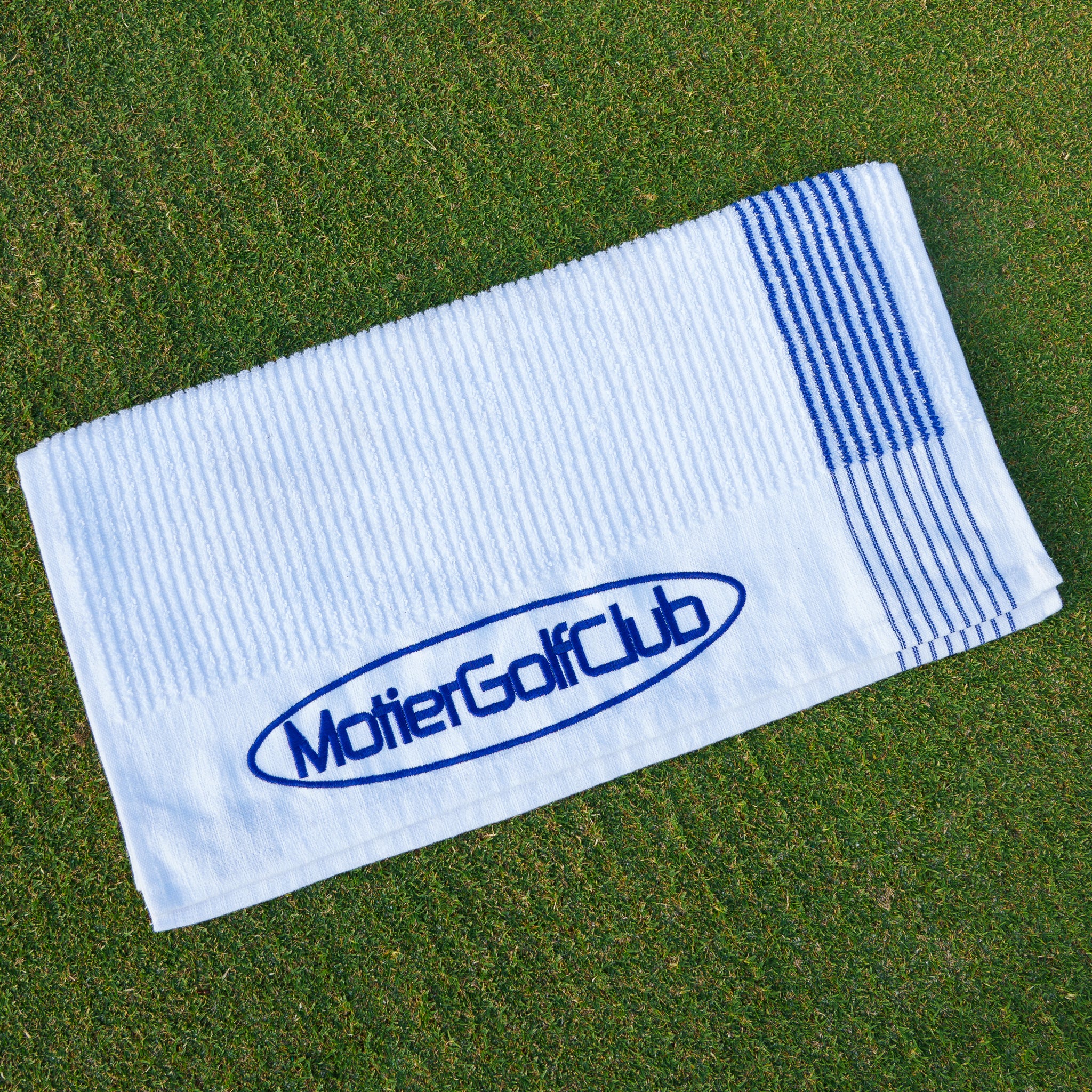 Motier Golf Club Caddy Towel (White/Navy)