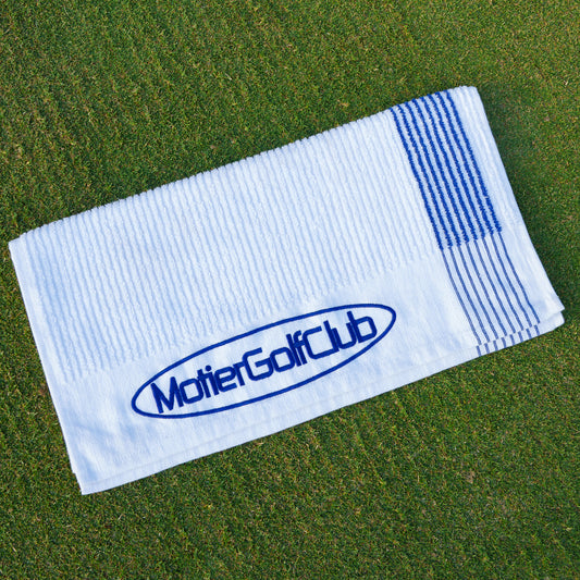 Motier Golf Club Caddy Towel (White/Navy)