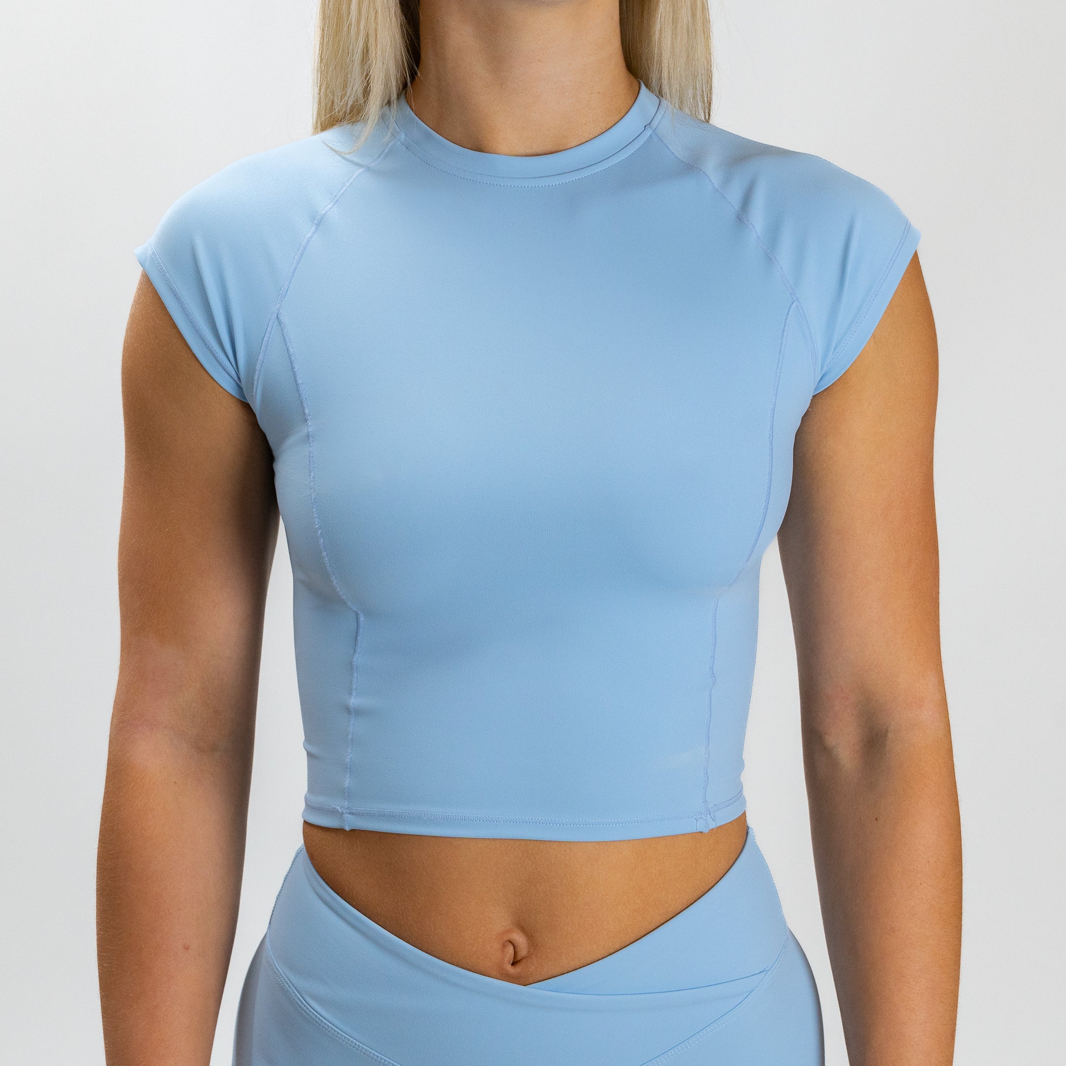 Cap Sleeve Active Top (Powder Blue) - Motier Lafayette 