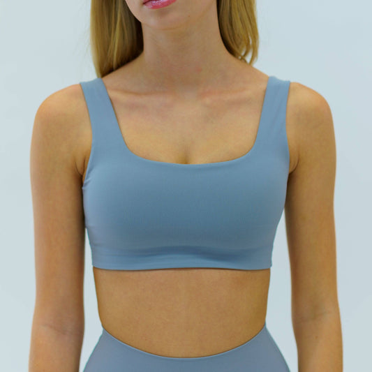 Diamond Lycra Sports Bra (Cloud Grey) - Motier Lafayette 