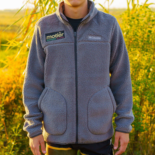 The Motier Outdoors Sherpa Full-Zip Fleece Jacket (Gunmetal) - Motier Lafayette 