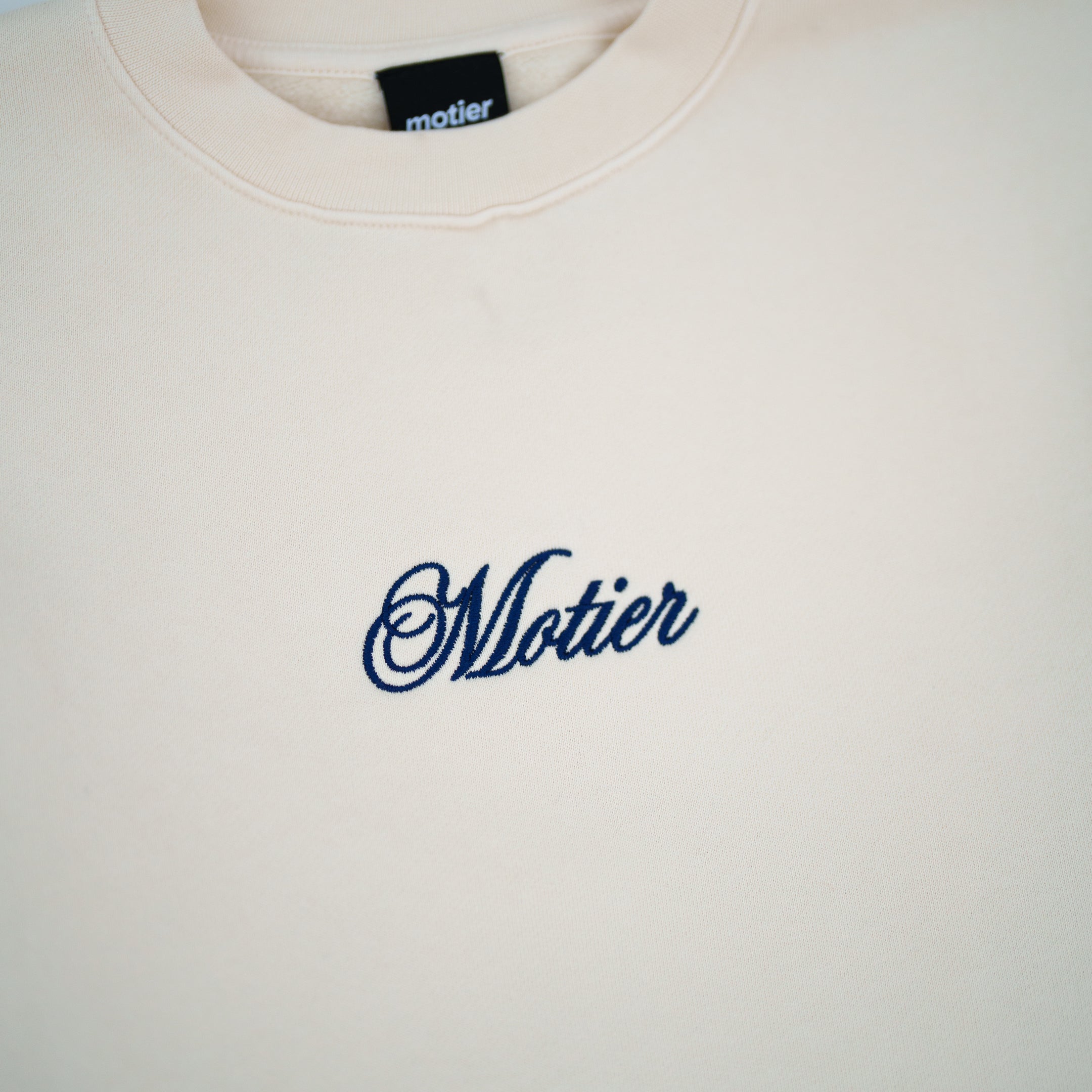 Grand Script Luxe Crewneck (Antique Pearl)