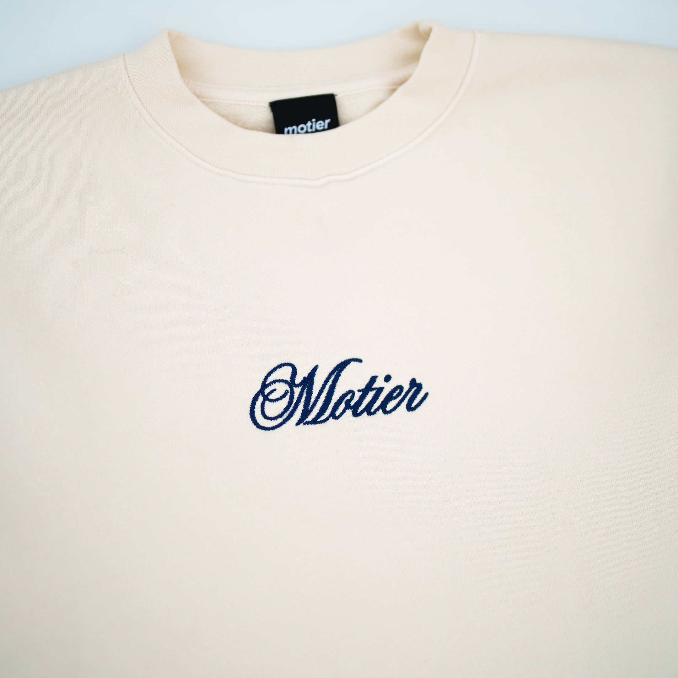 Grand Script Luxe Crewneck (Antique Pearl)