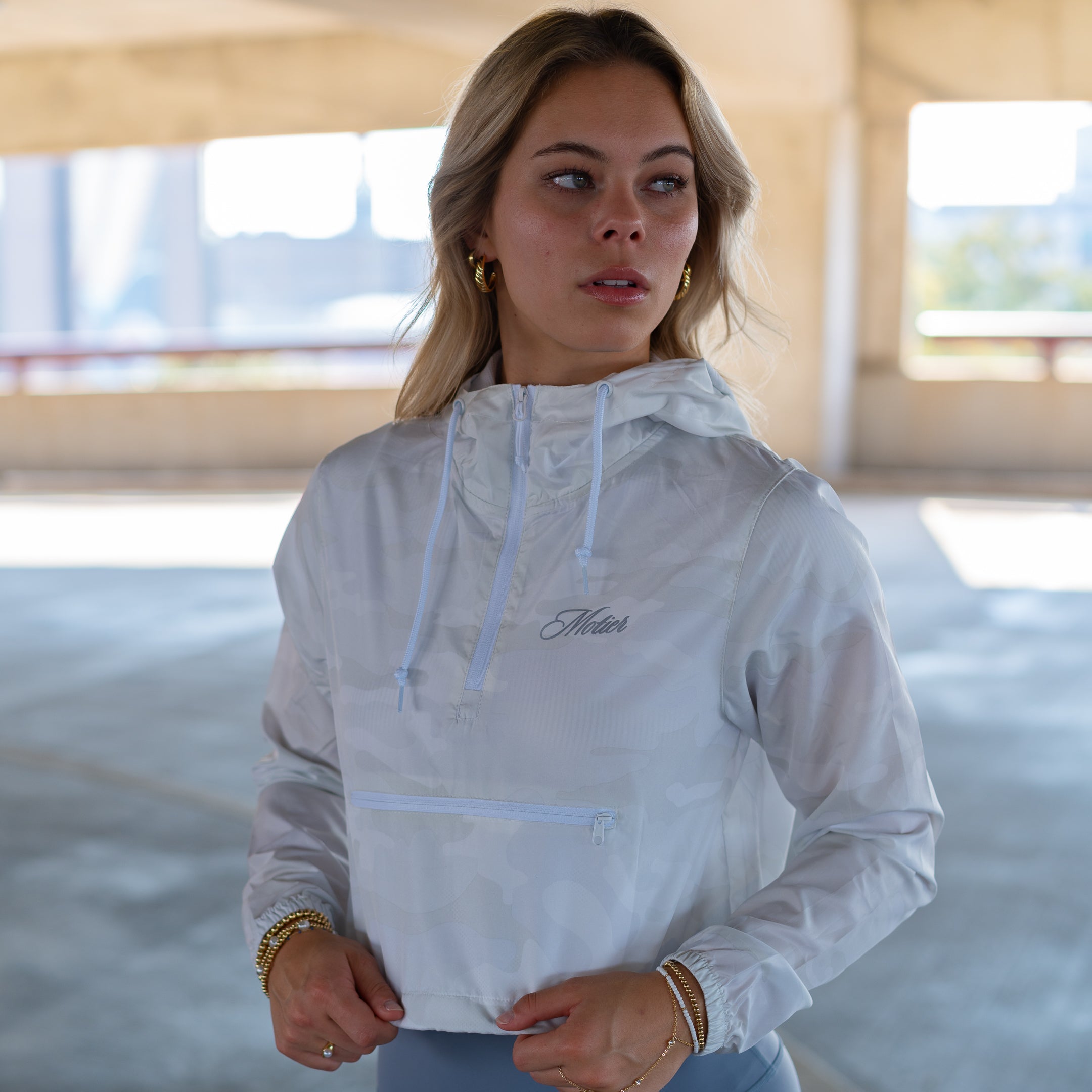 Women's Cropped Anorak (Snow) - Motier Lafayette 