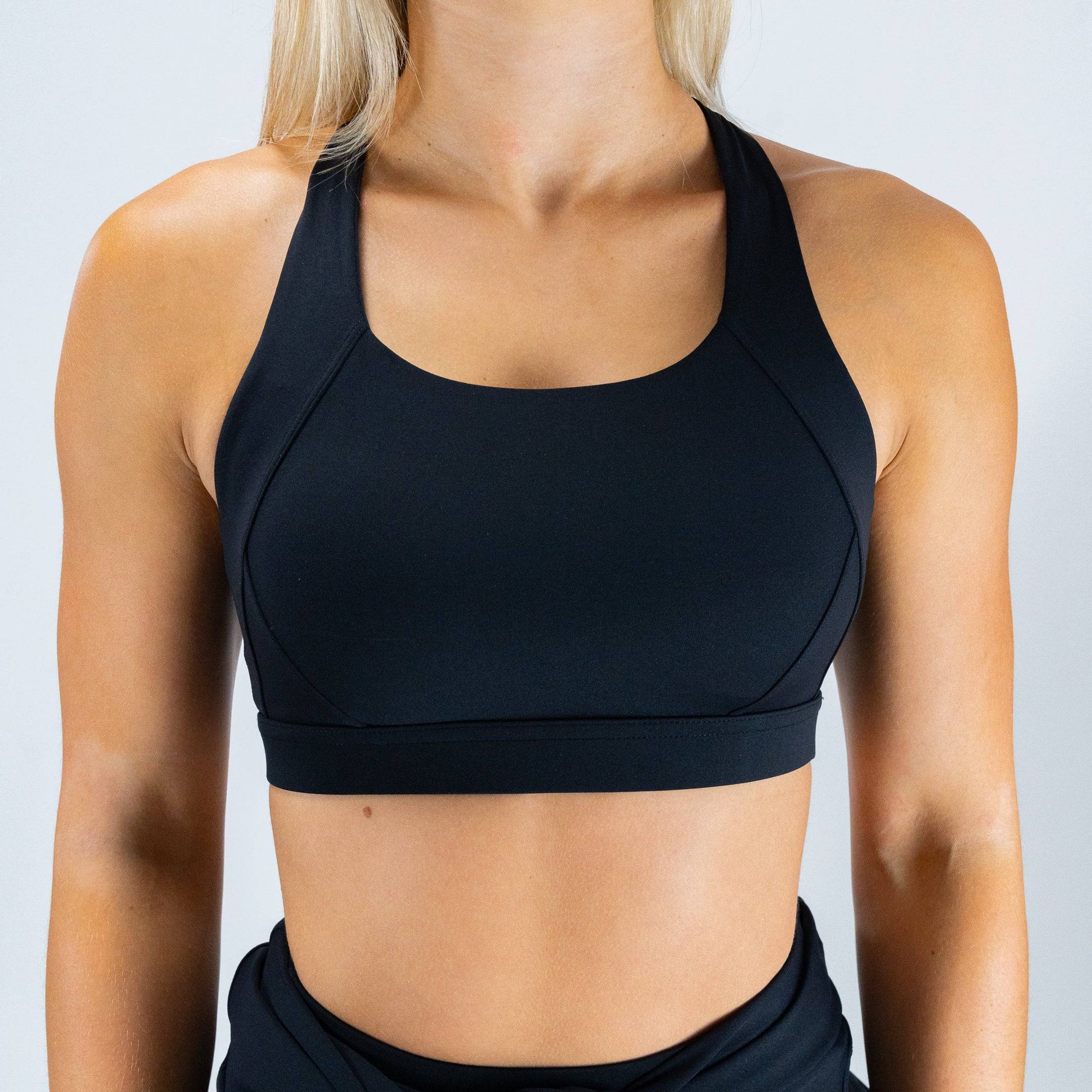 Cross-Back Sports Bra (Black) - Motier Lafayette 