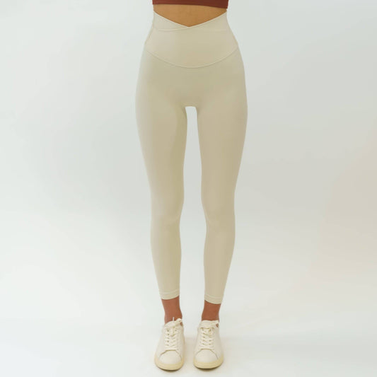 Crossover Highwaist Leggings (Ivory)