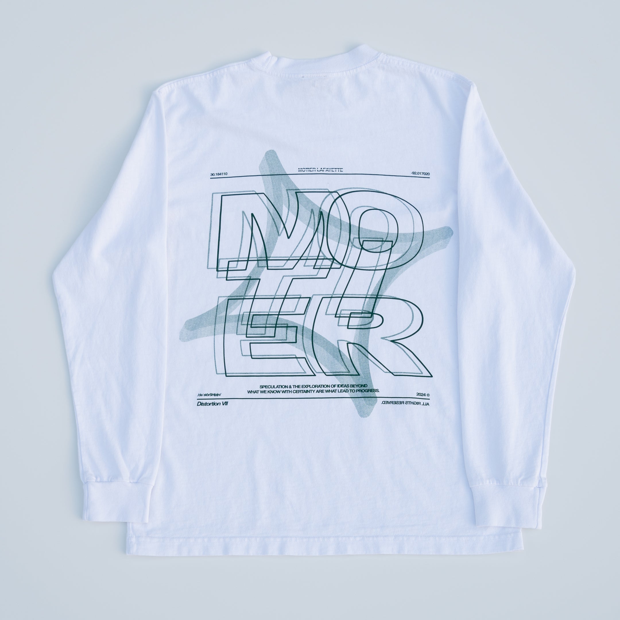 The Distortion VII L/S Luxe Tee (White) - Motier Lafayette 