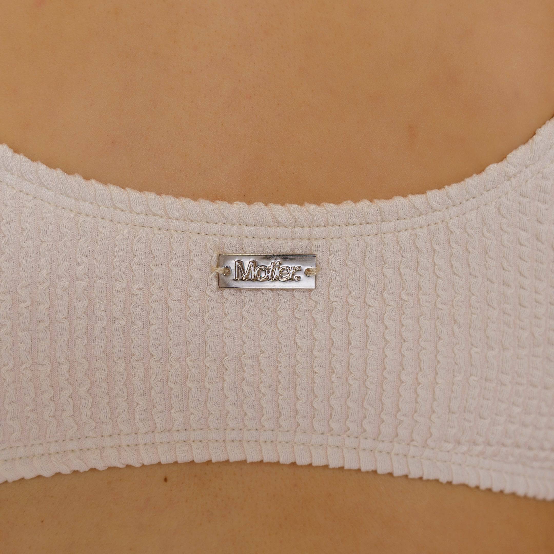 The Elizabeth Swimsuit Top (Sand) - Motier Lafayette 