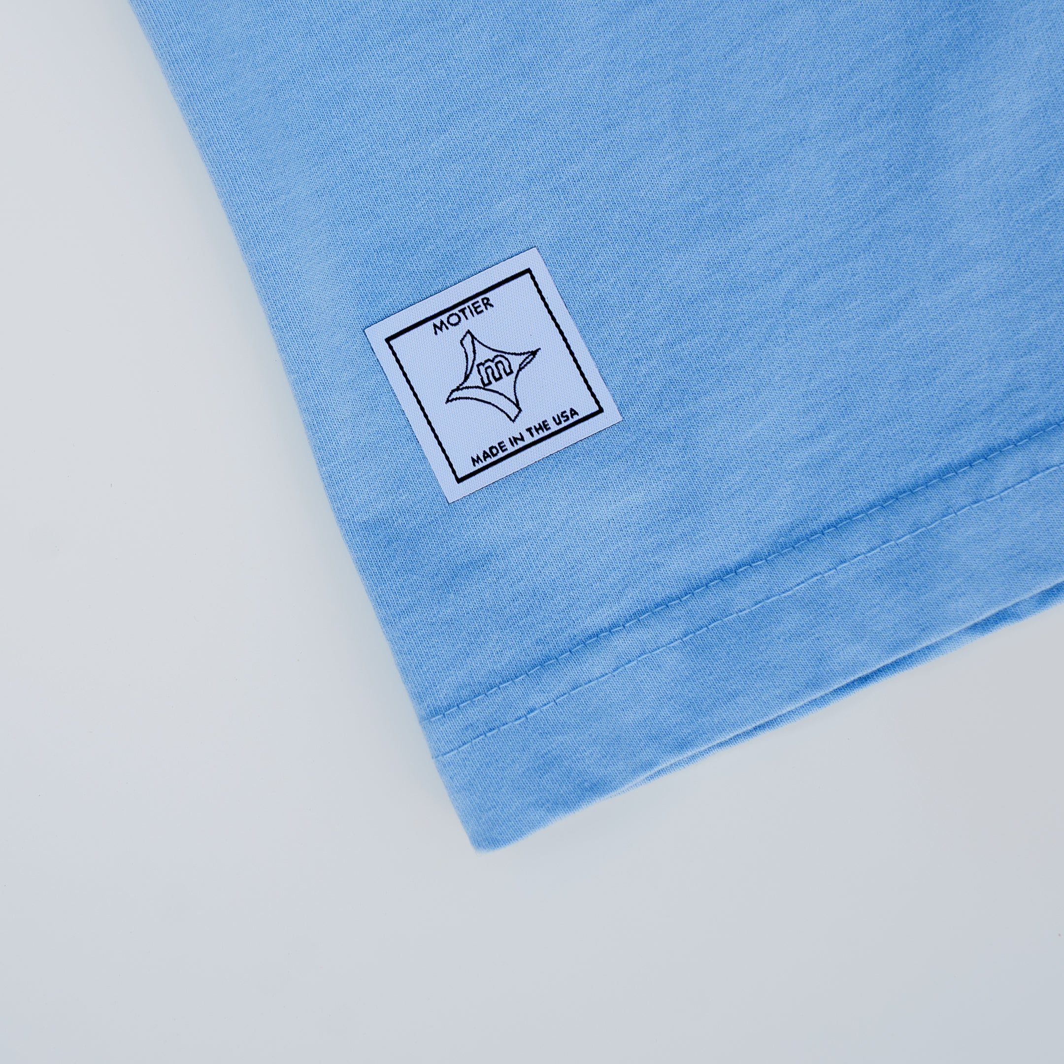 The Floral Embroidery Luxe Premium Tee (Endless Sky)